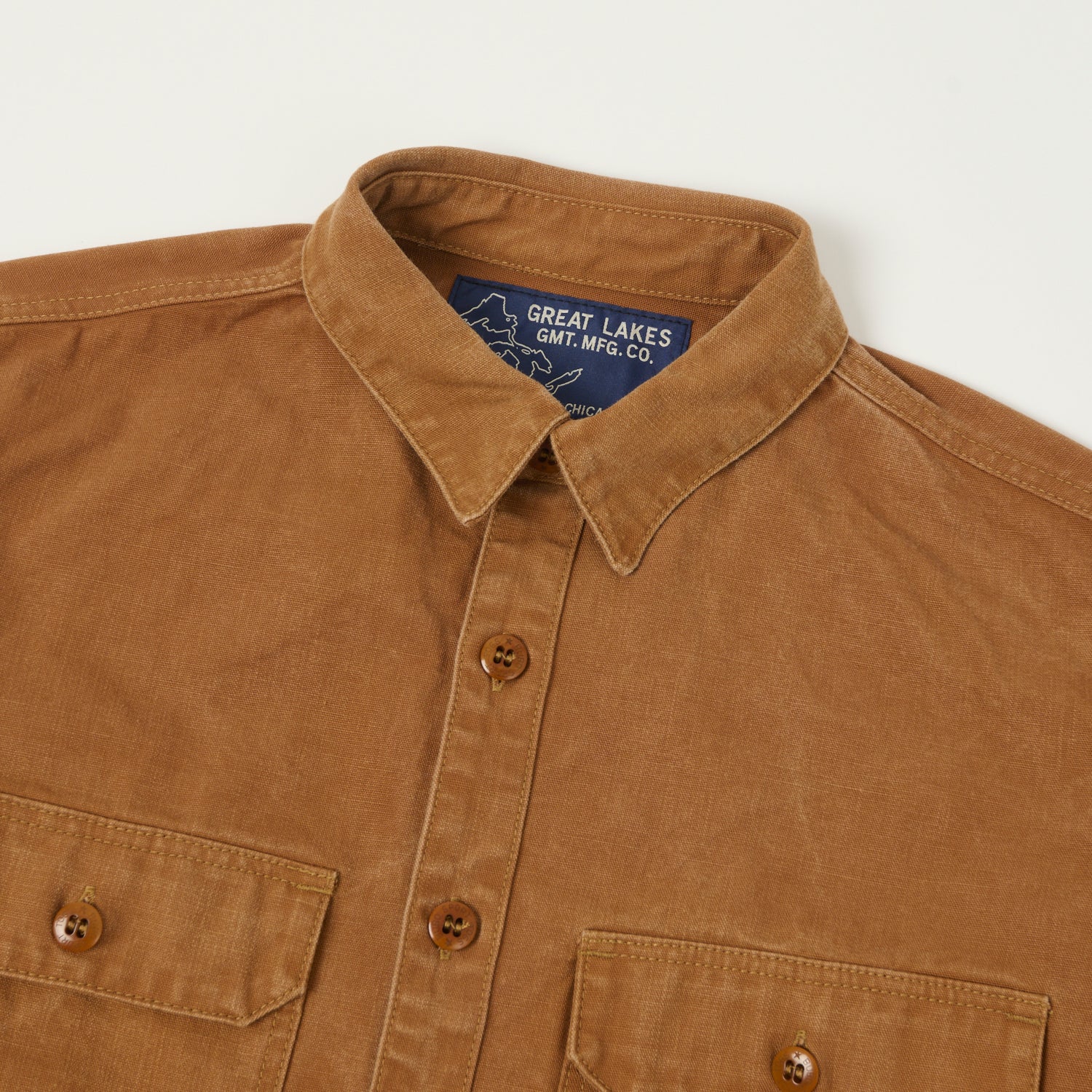 Freewheelers & Co Great Lakes 'Uplander' L/S Work Shirt - Brown