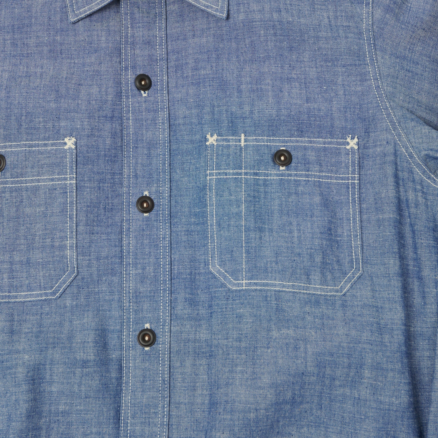 Freewheelers & Co Union Special Overalls 'Neal' Chambray Shirt - Indigo