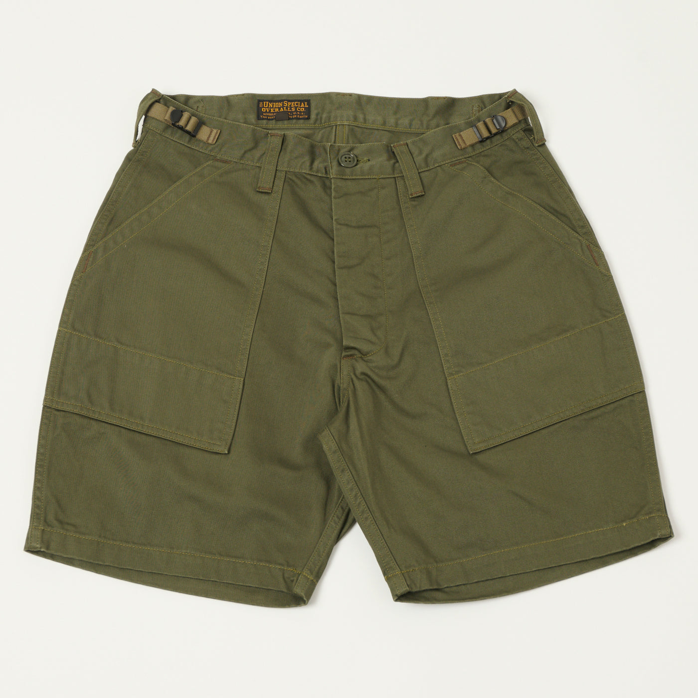 Freewheelers & Co Union Special Overalls 'Sidewinder' Military Short - Dark Olive