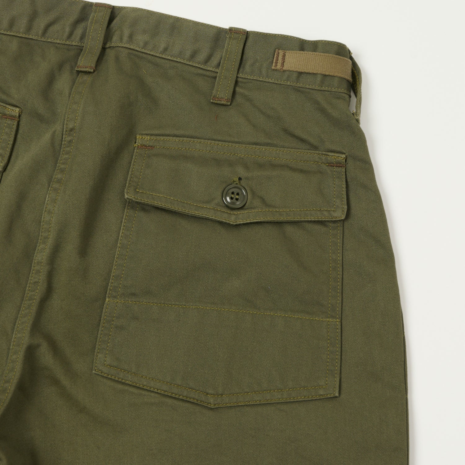 Freewheelers & Co Union Special Overalls 'Sidewinder' Military Short - Dark Olive