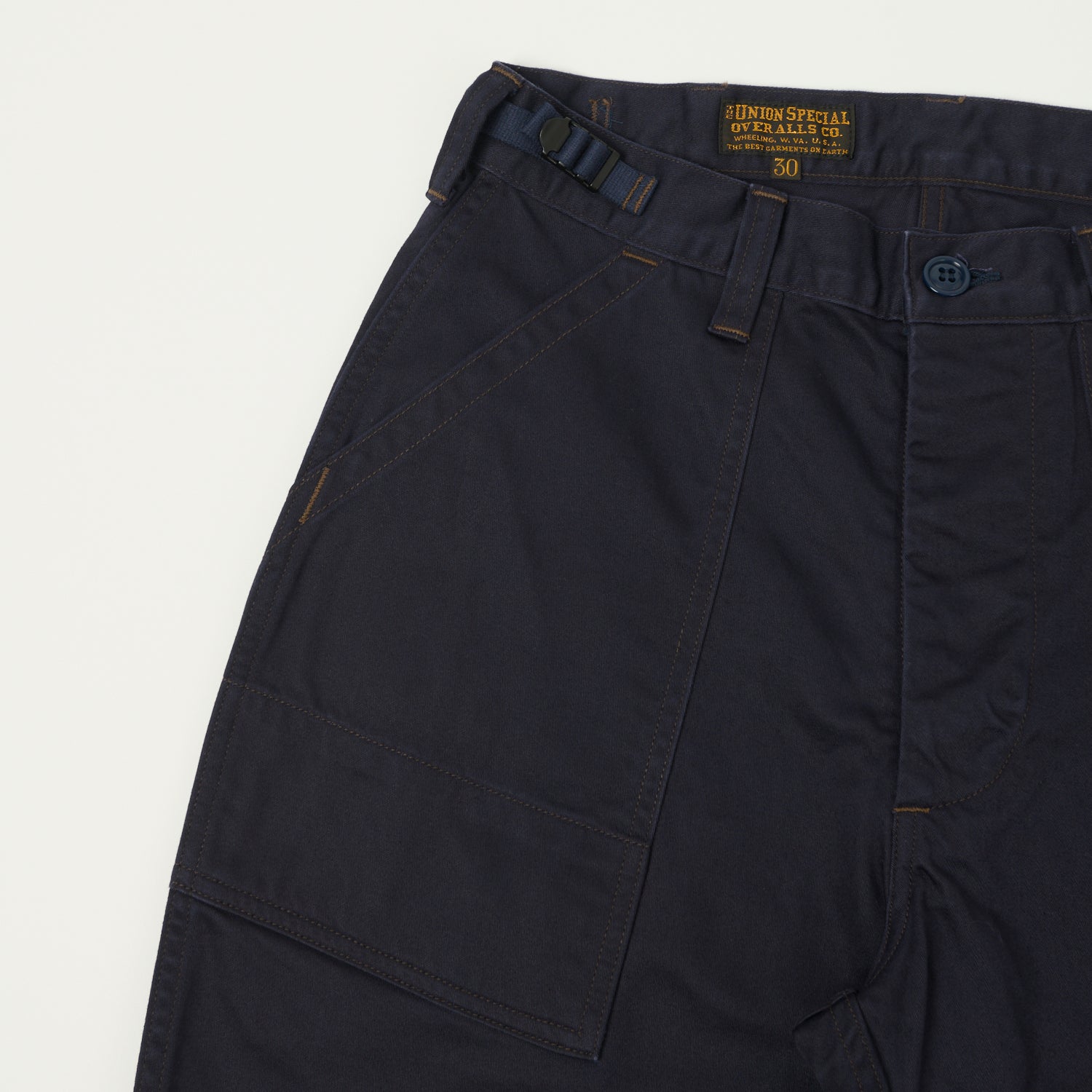 Freewheelers & Co Union Special Overalls 'Sidewinder' Military Short - Dark Red Navy