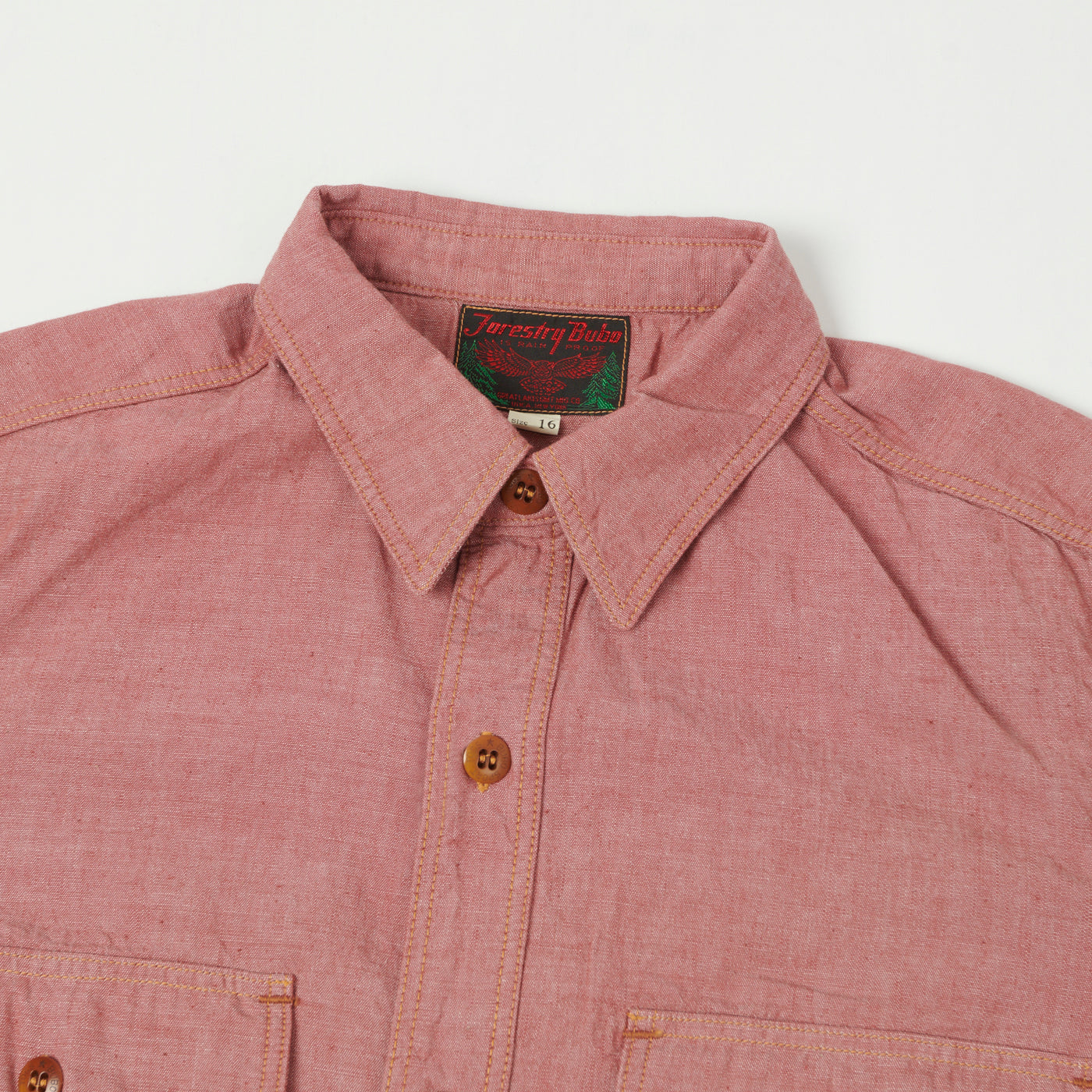 Freewheelers & Co Great Lakes 'Skid Row' Chambray Shirt - Red Chambray