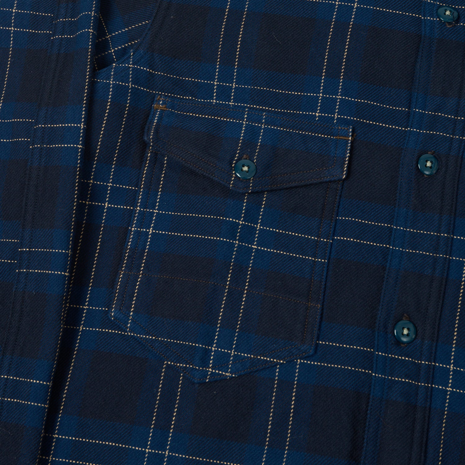 Freewheelers & Co Union Special Overalls 'Blystone' Mechanic Shirt - Dark Venetian Blue/Navy