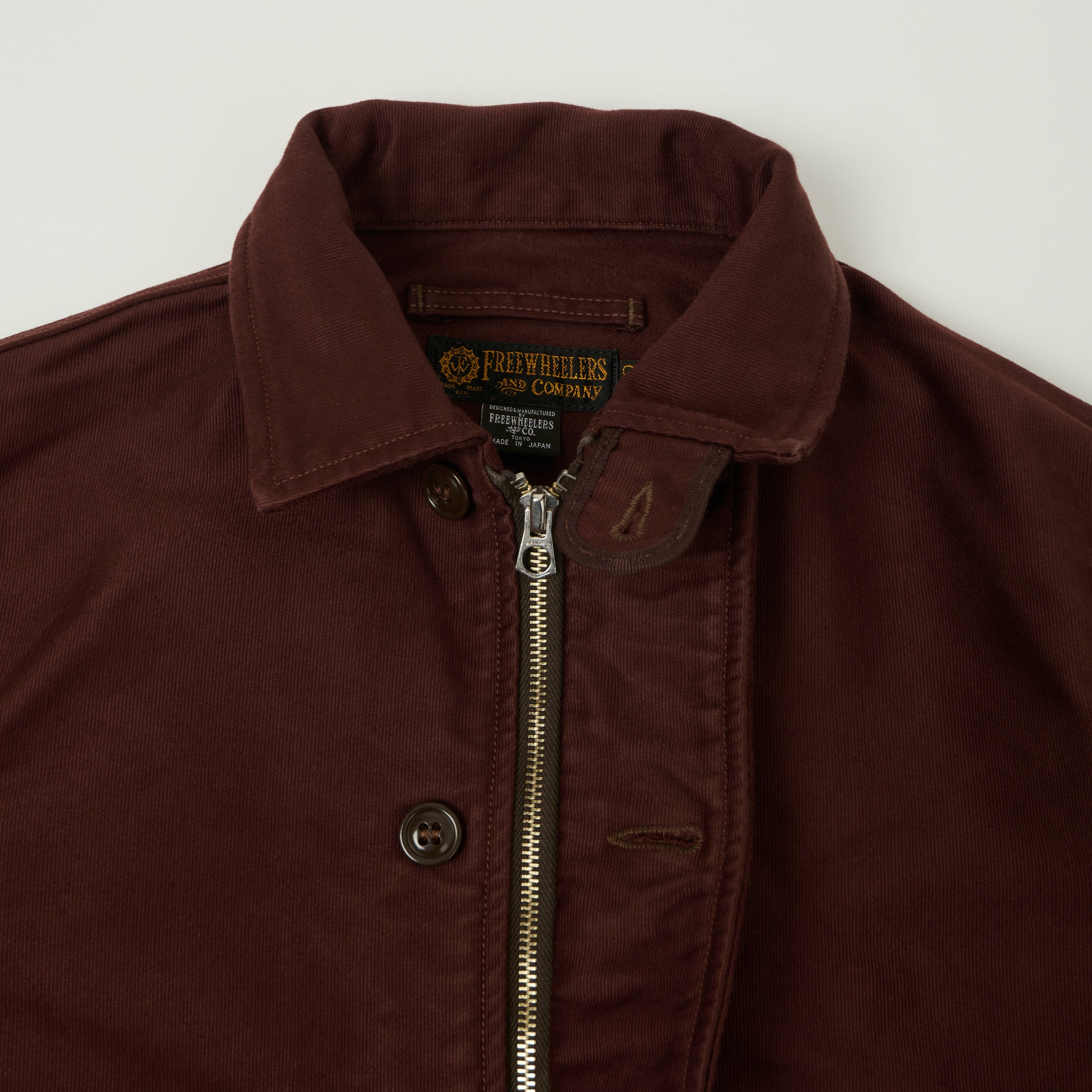 Freewheelers & Co Deck Worker Jacket - Dark Red Brown