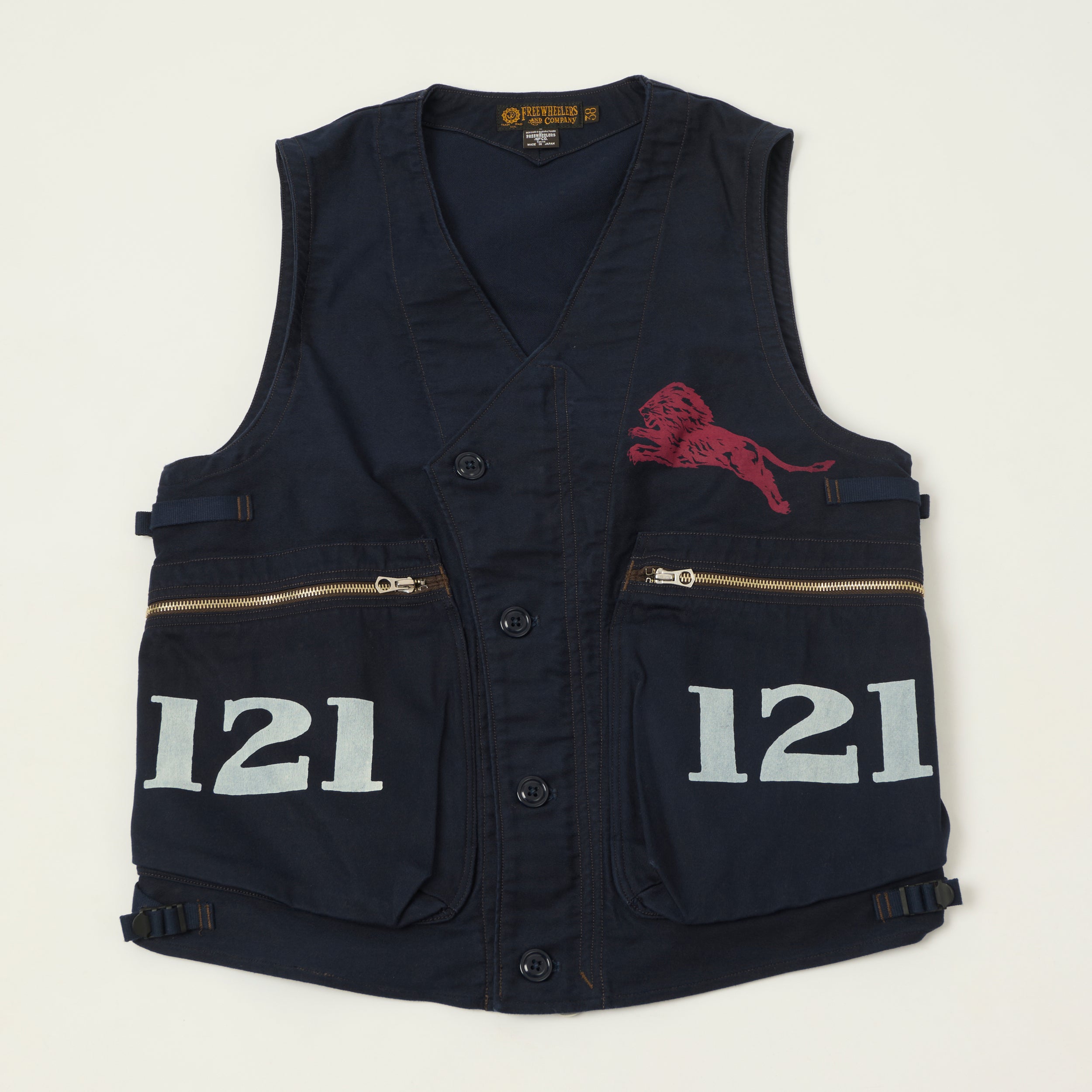 Freewheelers & Co 'Gilmore Oil Company' Speed Engineer Sleeveless Coat - Navy