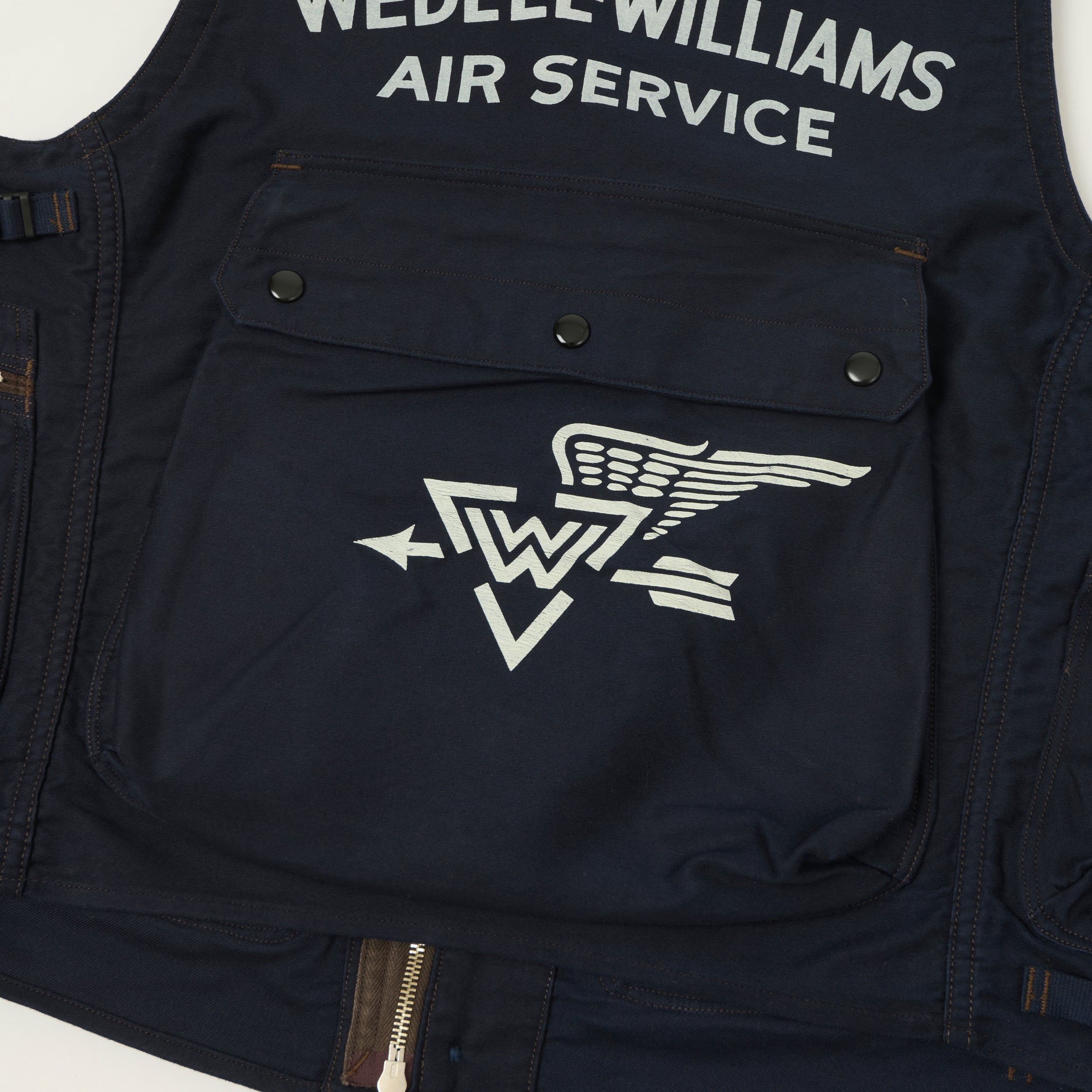 Freewheelers & Co 'Gilmore Oil Company' Speed Engineer Sleeveless Coat - Navy