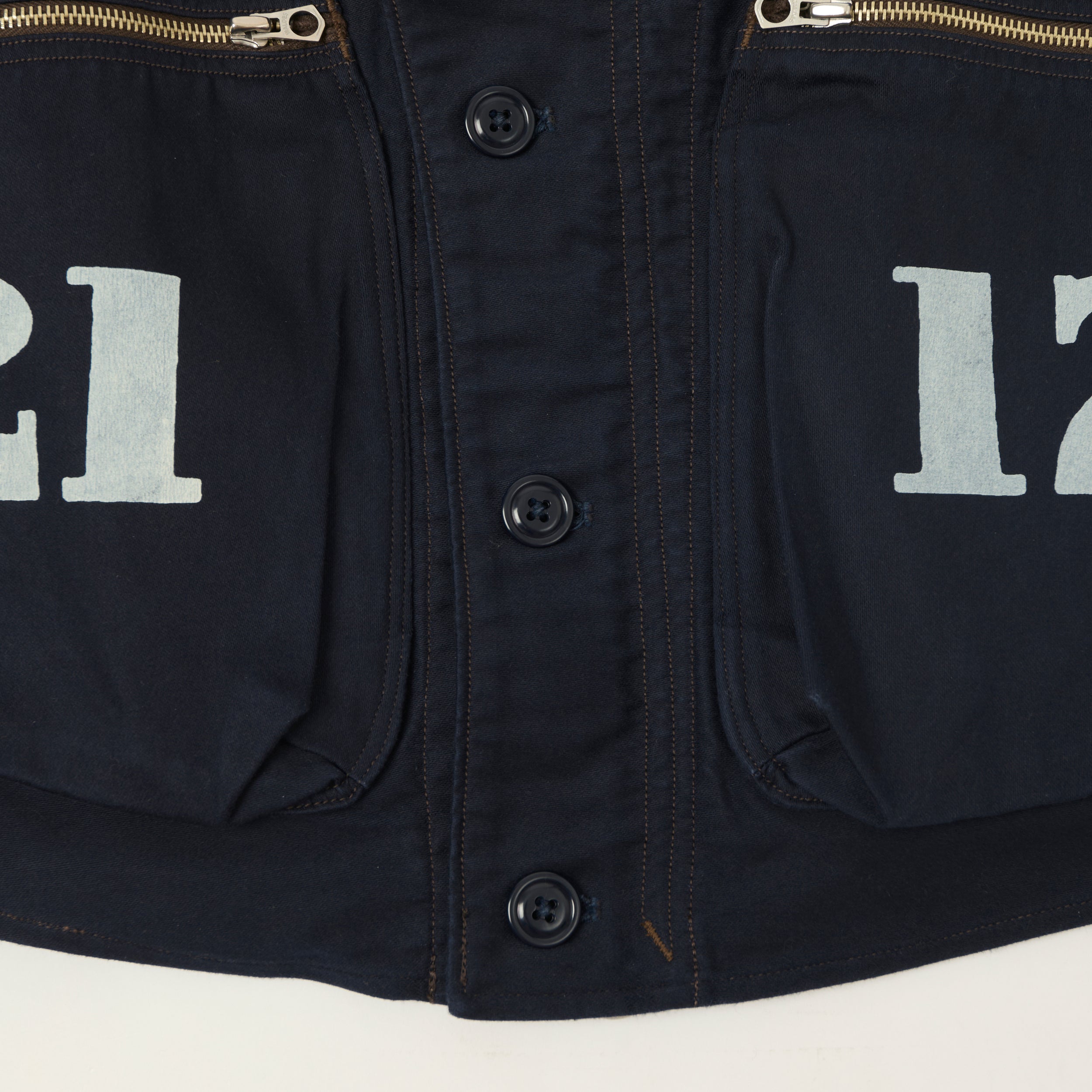 Freewheelers & Co 'Gilmore Oil Company' Speed Engineer Sleeveless Coat - Navy