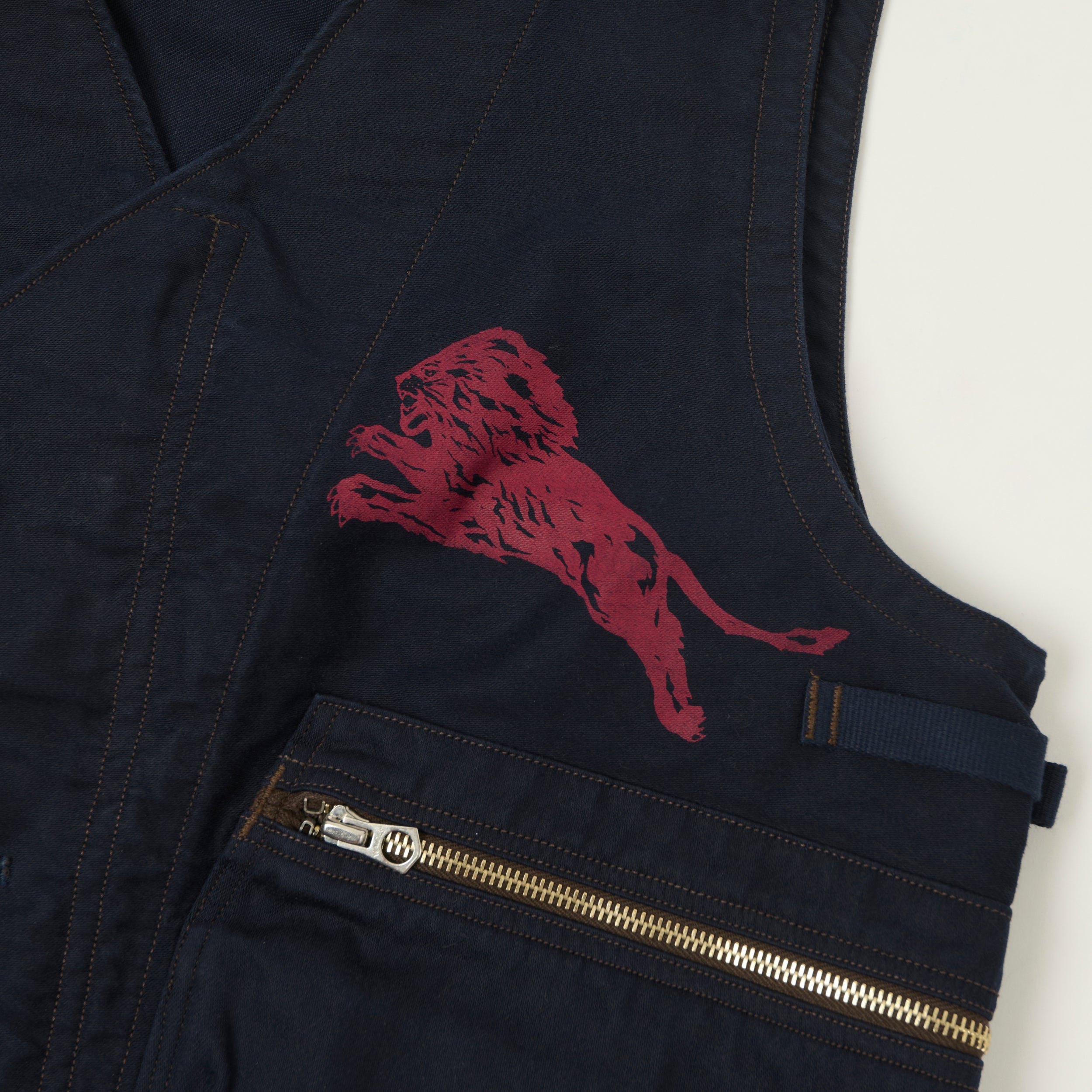 Freewheelers & Co 'Gilmore Oil Company' Speed Engineer Sleeveless Coat - Navy