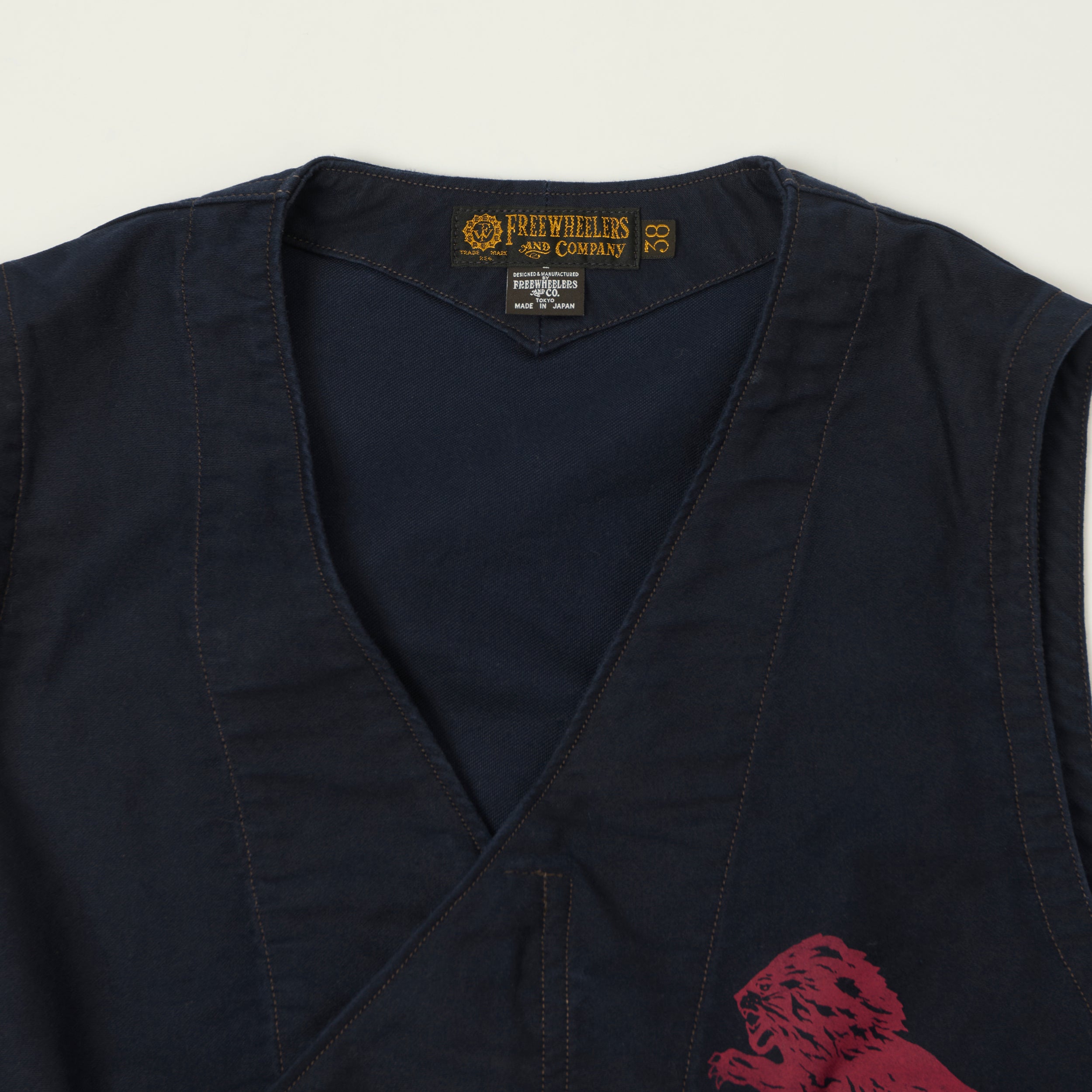 Freewheelers & Co 'Gilmore Oil Company' Speed Engineer Sleeveless Coat - Navy