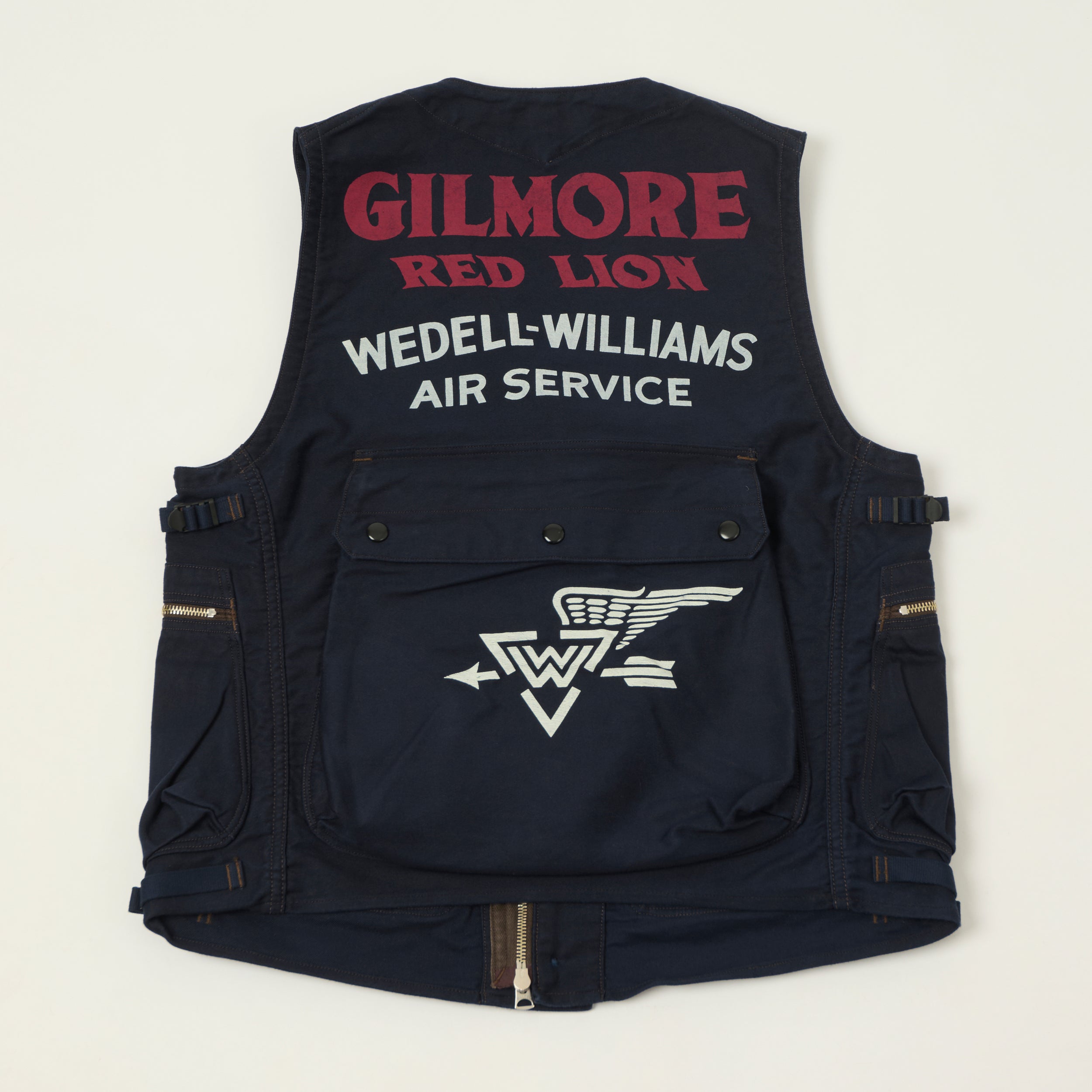 Freewheelers & Co 'Gilmore Oil Company' Speed Engineer Sleeveless Coat - Navy