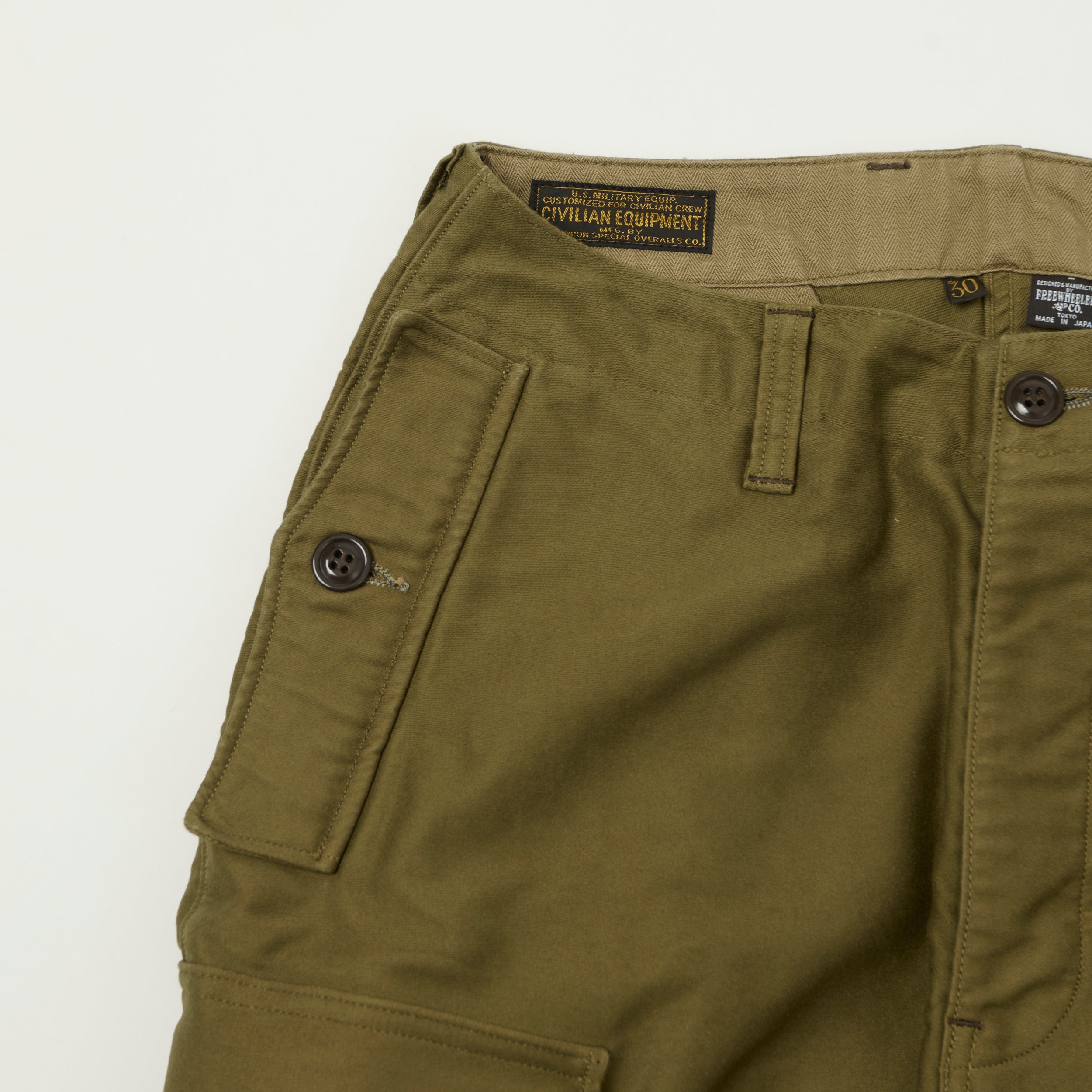 Freewheelers & Co Union Special Overalls 'Ground Crew' Trousers - Khaki Beige