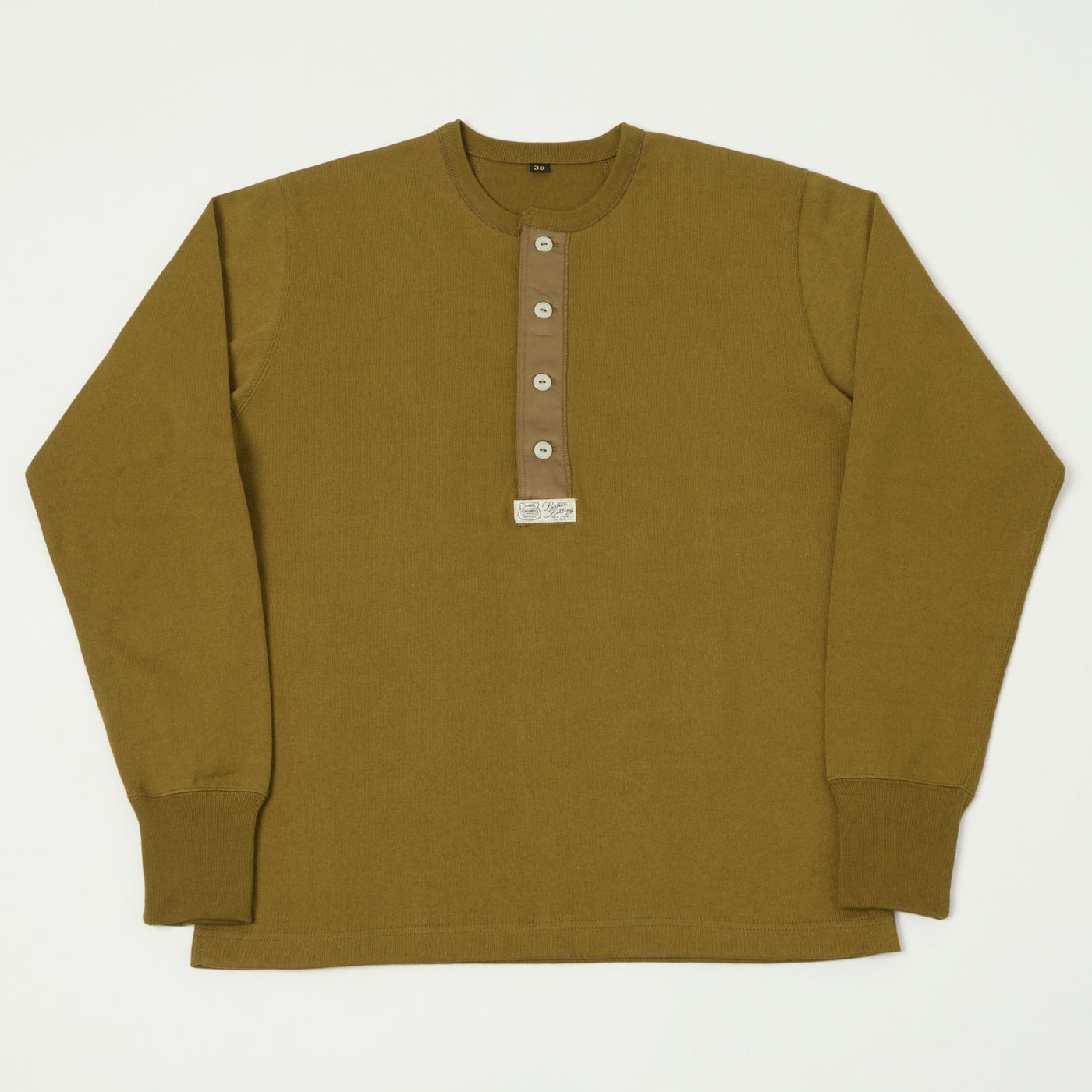 Freewheelers & Co Power Wear Long Sleeve Henley - Olive Drab