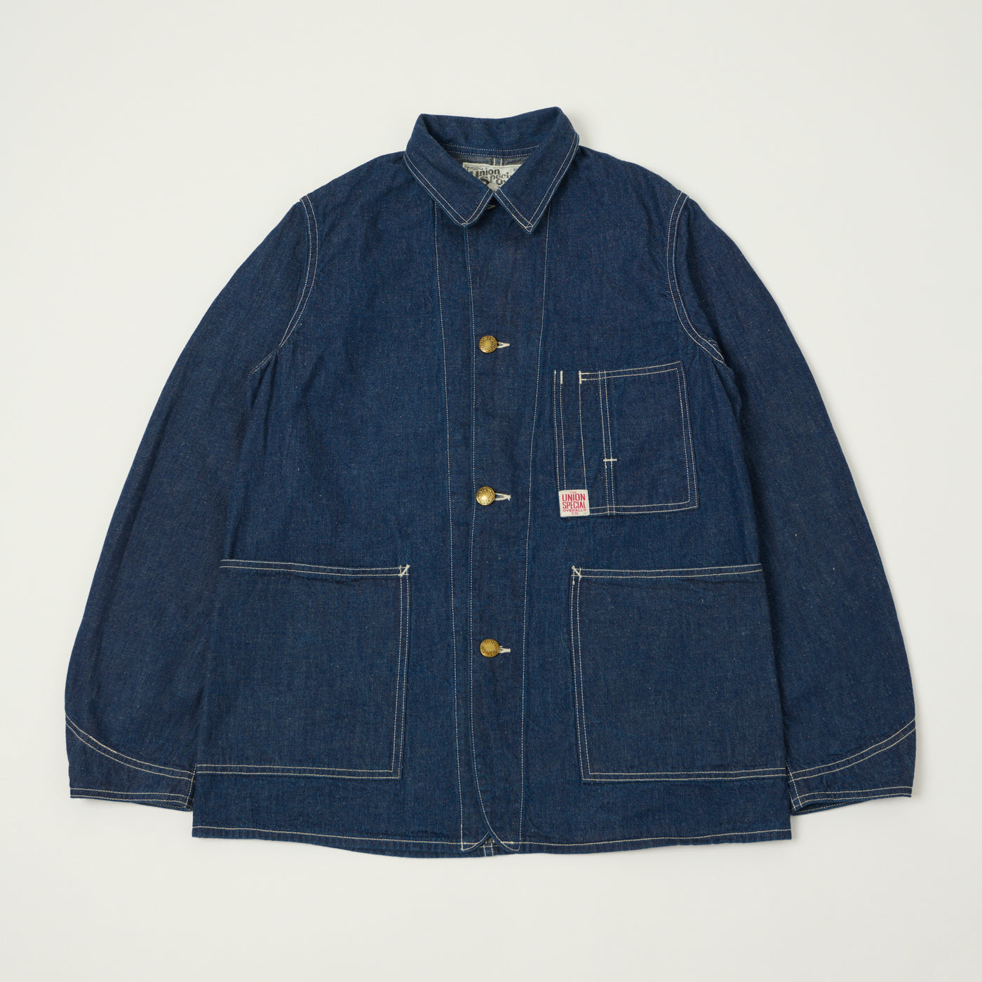 Freewheelers & Co Union Special Overalls 'Iron Wharf' 8oz. Denim Work Coat - One Wash