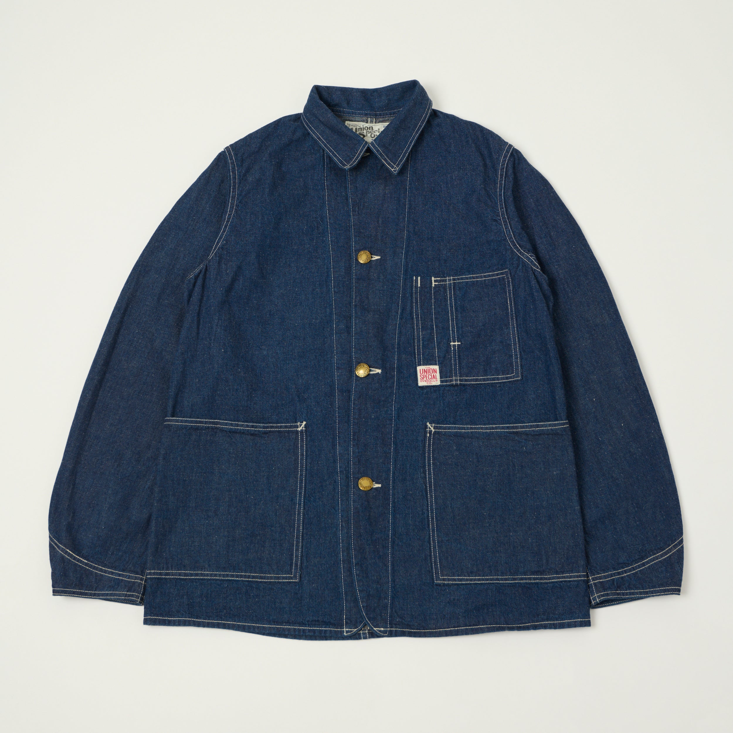 Freewheelers & Co Union Special Overalls 'Iron Wharf' 8oz. Denim Work Coat - One Wash