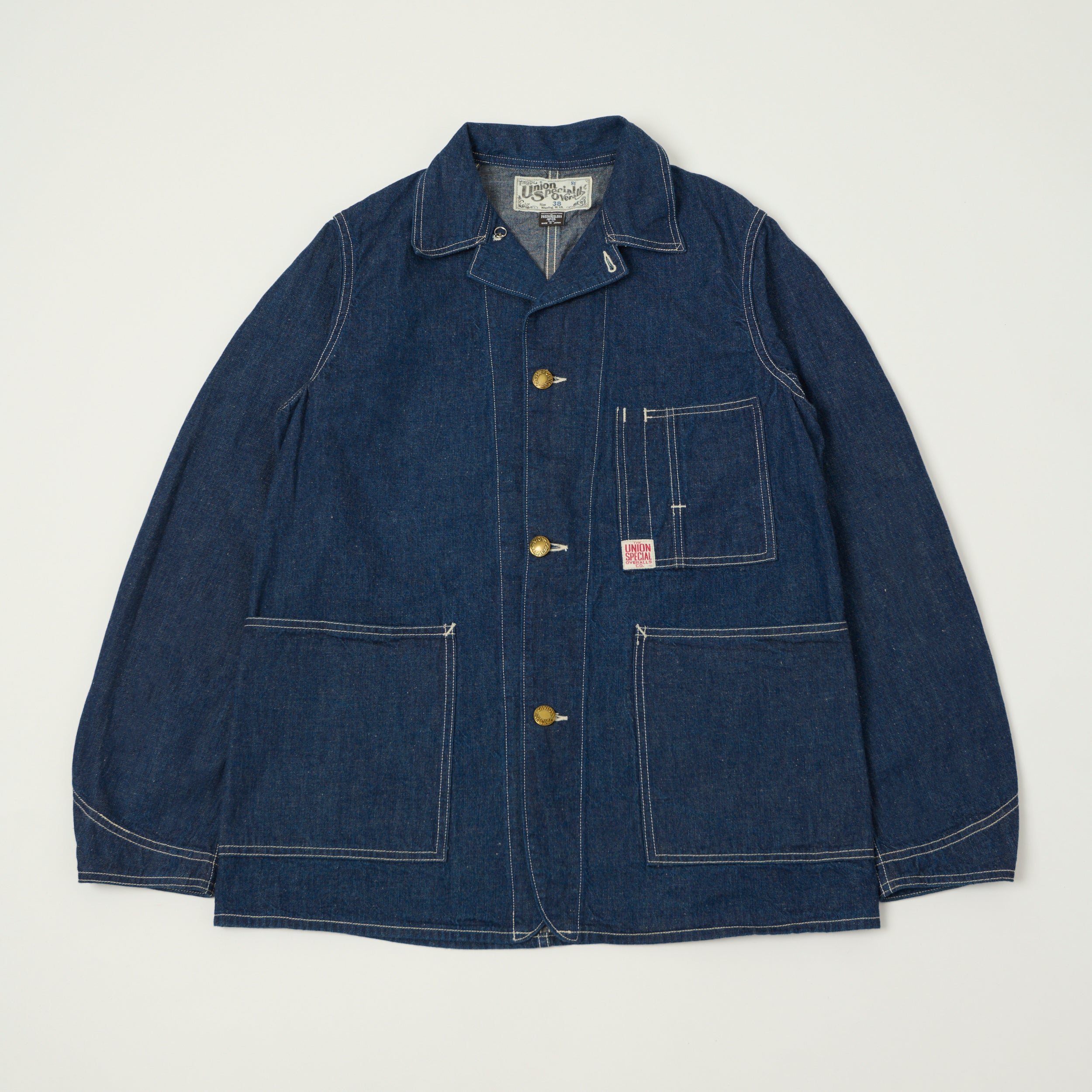 Freewheelers & Co Union Special Overalls 'Iron Wharf' 8oz. Denim Work Coat - One Wash