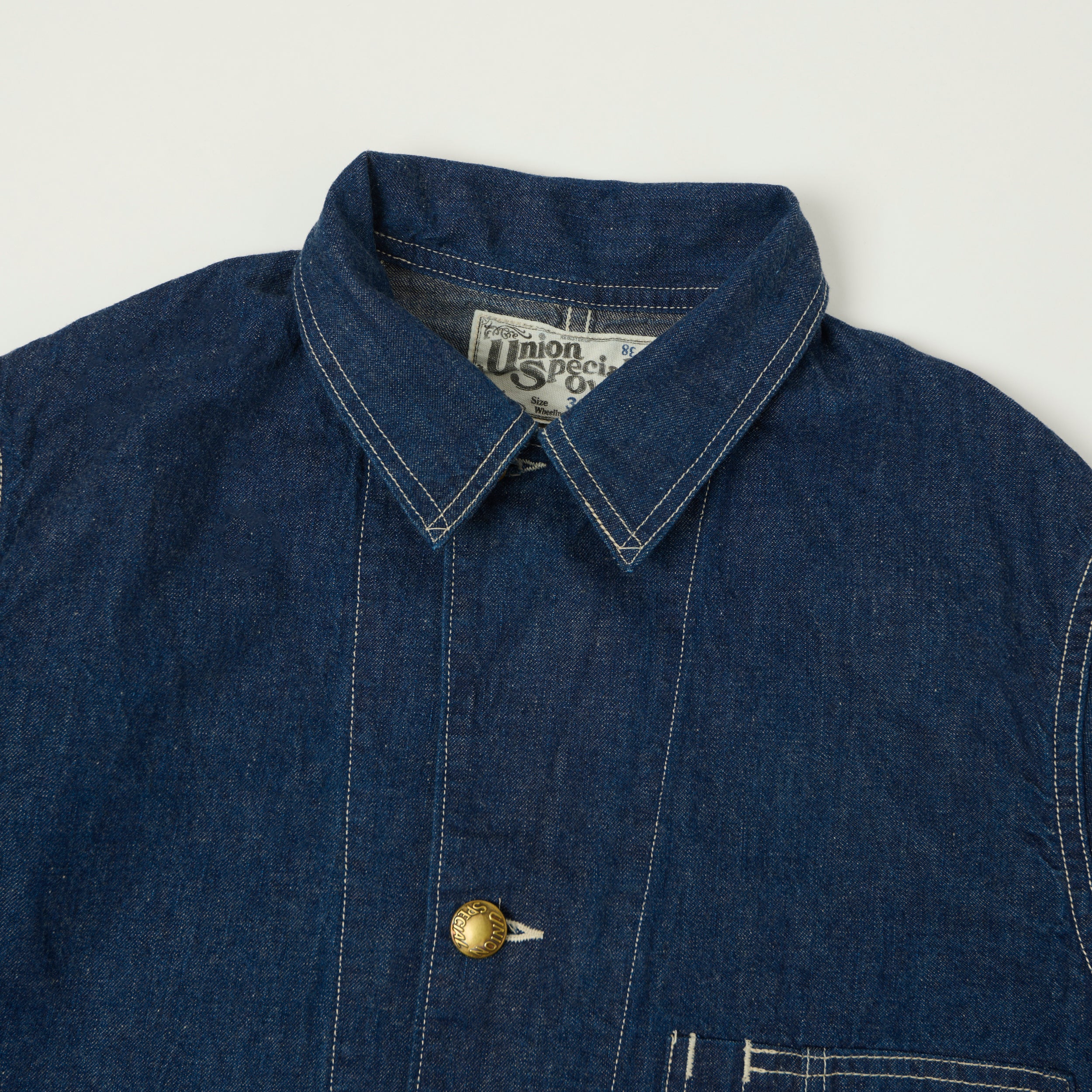 Freewheelers & Co Union Special Overalls 'Iron Wharf' 8oz. Denim Work Coat - One Wash