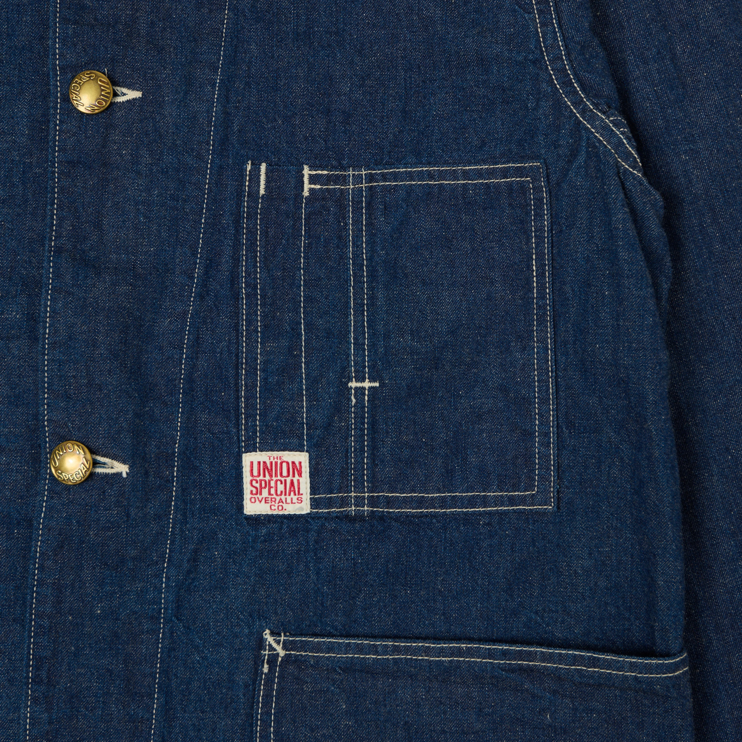 Freewheelers & Co Union Special Overalls 'Iron Wharf' 8oz. Denim Work Coat - One Wash