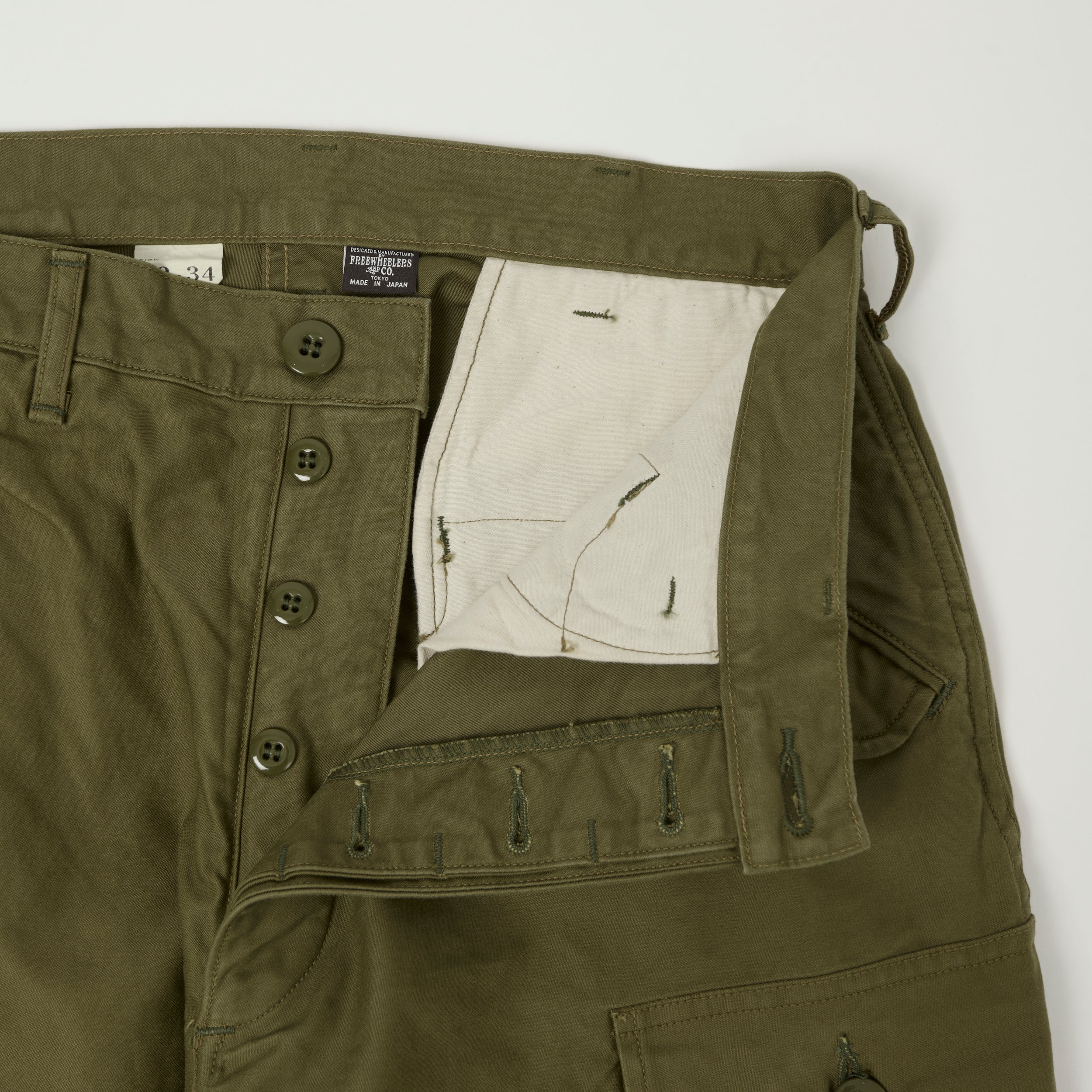 Freewheelers & Co Union Special Overalls 'Jungle Fatigues' Tropical Trousers - Khaki