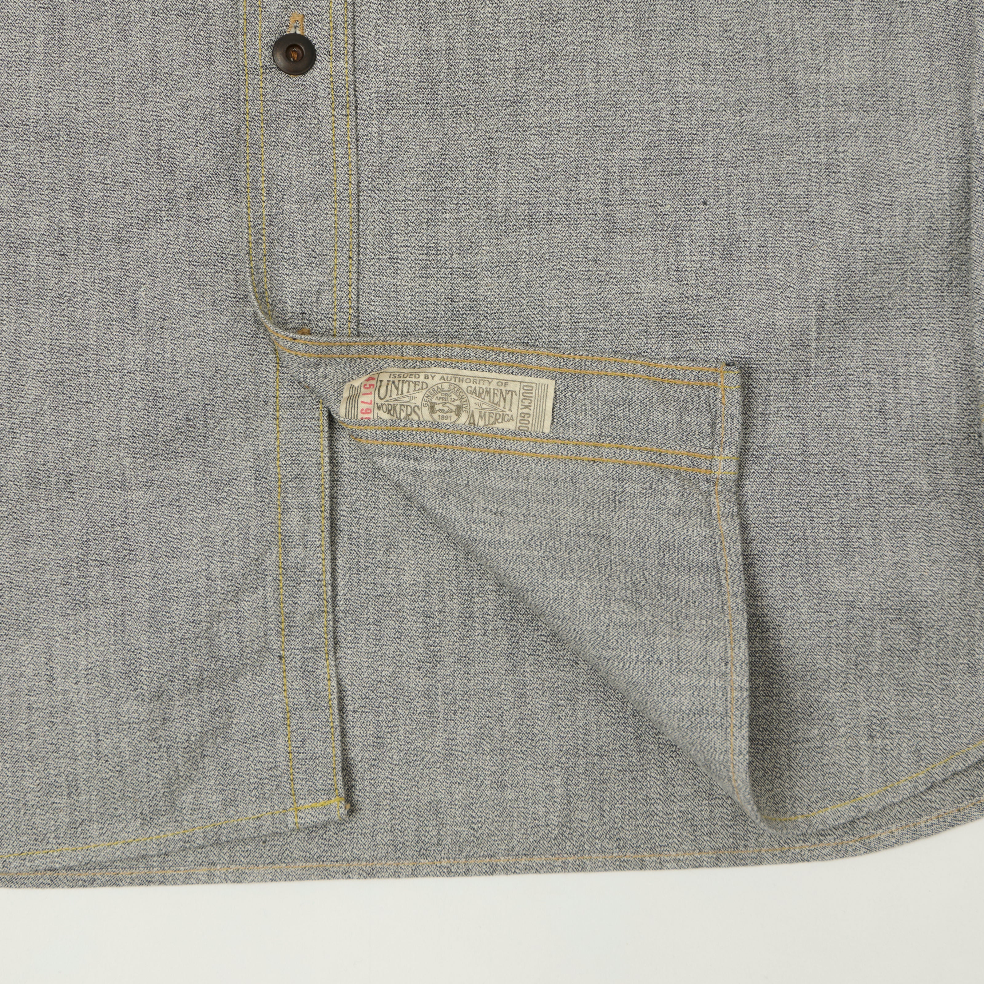 Freewheelers & Co Union Special Overalls 'Neal' Chambray Shirt - White Pepper
