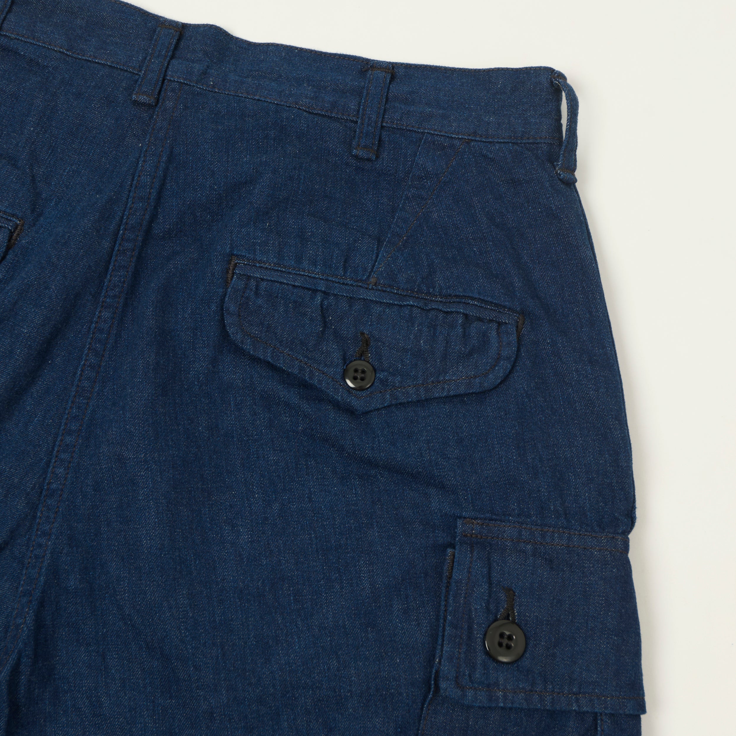 Freewheelers & Co Union Special Overalls 'Jungle Fatigues' 9oz Denim Tropical Shorts - One Wash