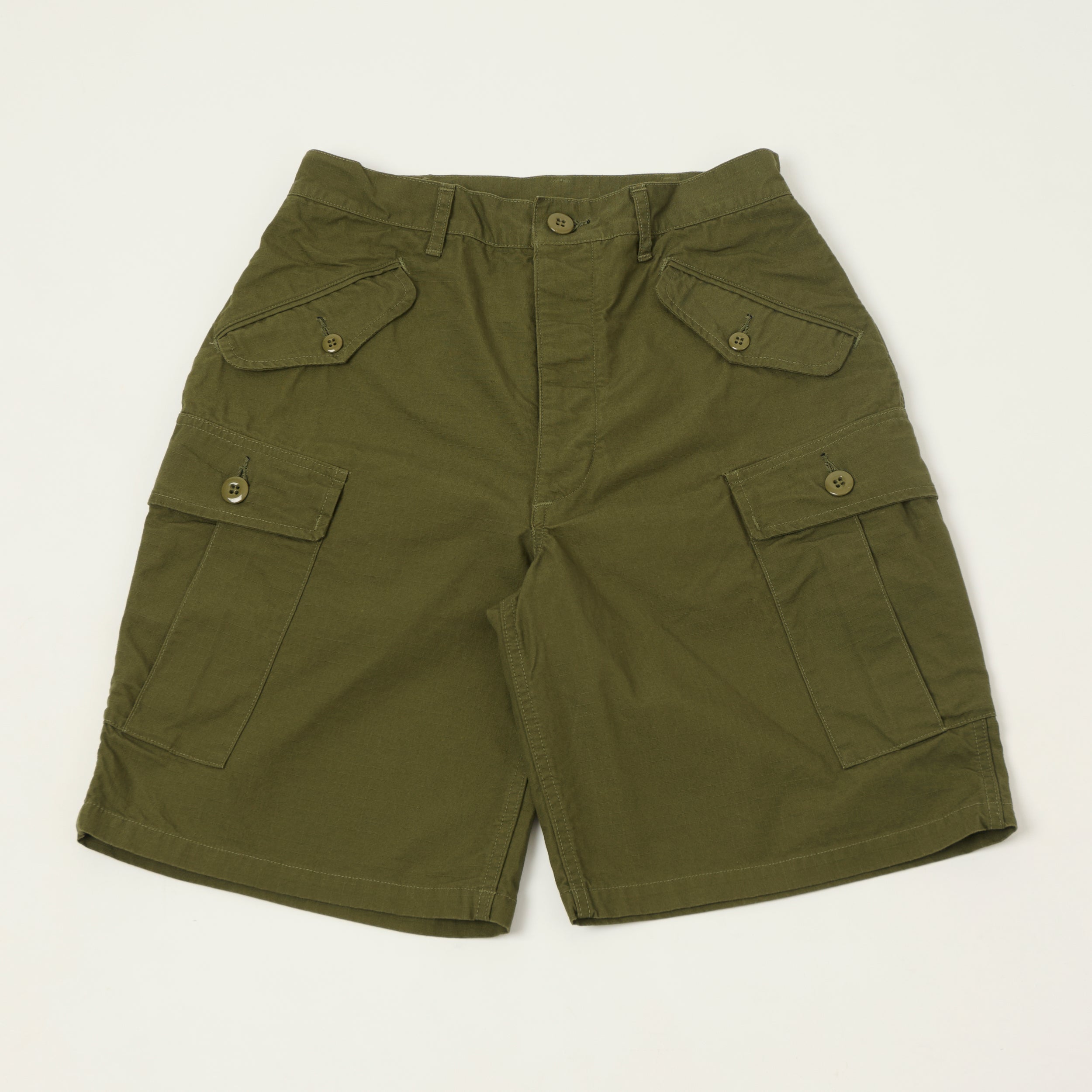 Freewheelers & Co Union Special Overalls 'Jungle Fatigues' Tropical Shorts - Olive