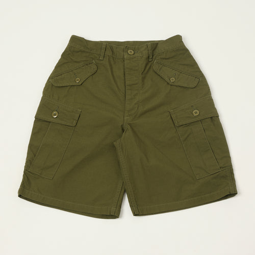 Freewheelers & Co Union Special Overalls 'Jungle Fatigues' Tropical Shorts - Olive