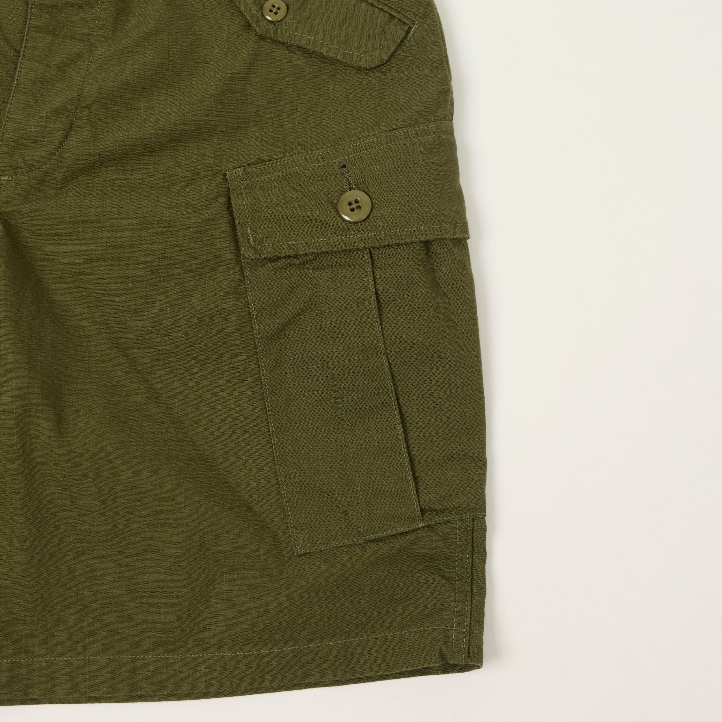 Freewheelers & Co Union Special Overalls 'Jungle Fatigues' Tropical Shorts - Olive