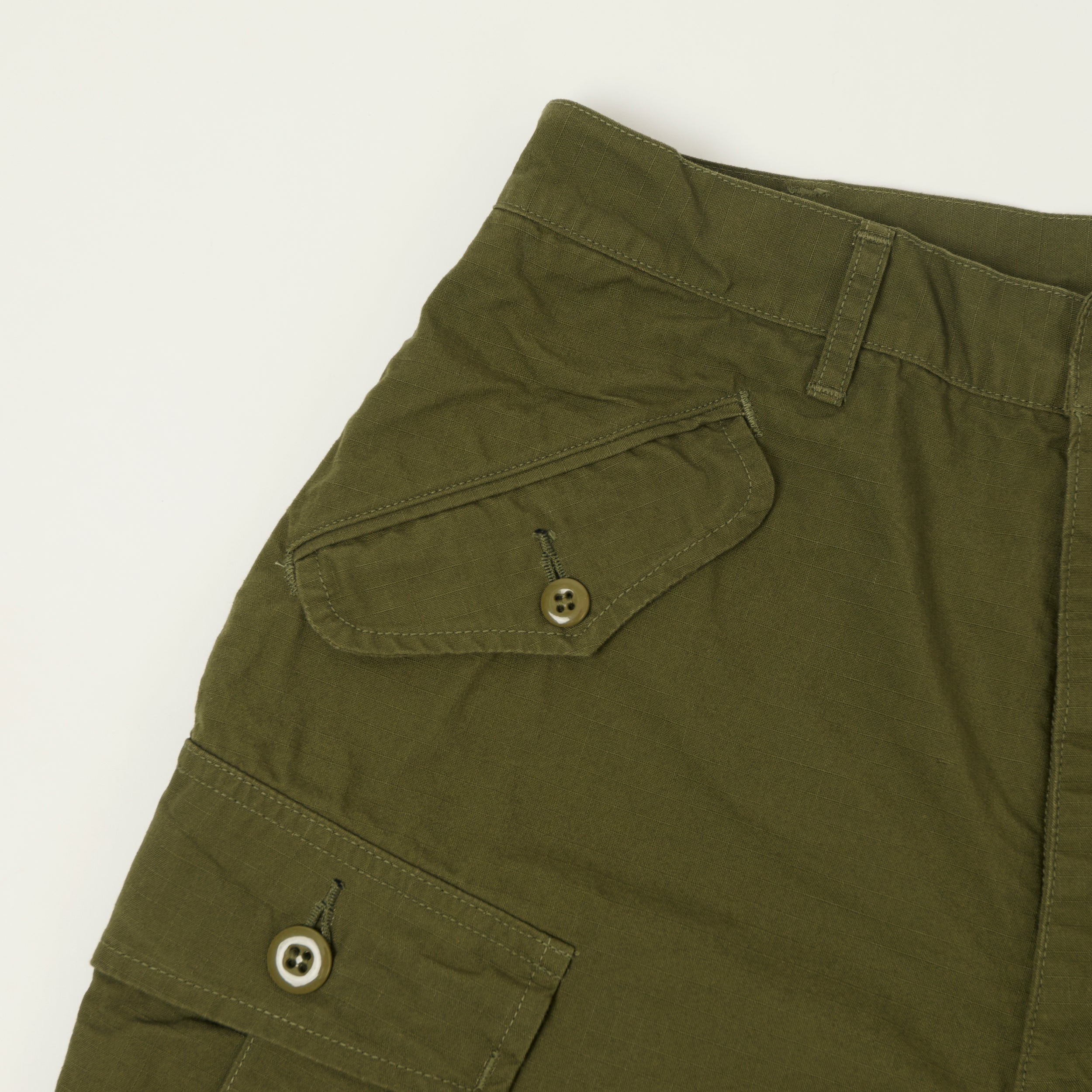 Freewheelers & Co Union Special Overalls 'Jungle Fatigues' Tropical Shorts - Olive