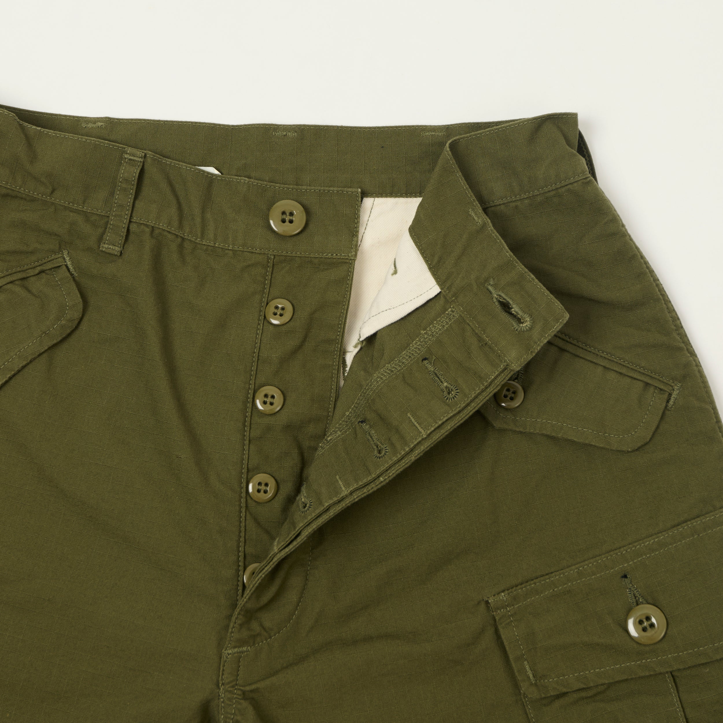 Freewheelers & Co Union Special Overalls 'Jungle Fatigues' Tropical Shorts - Olive