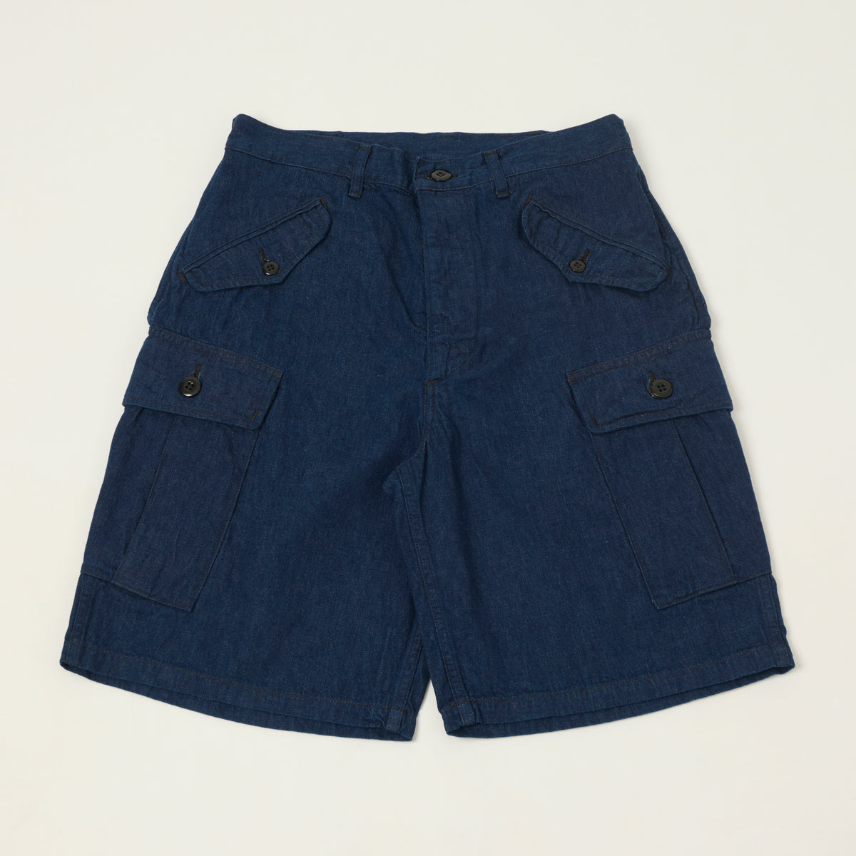 Freewheelers & Co Union Special Overalls 'Jungle Fatigues' 9oz Denim Tropical Shorts - One Wash