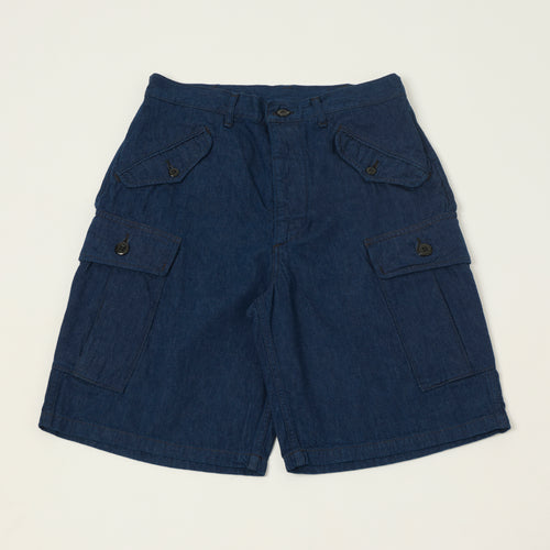 Freewheelers & Co Union Special Overalls 'Jungle Fatigues' 9oz Denim Tropical Shorts - One Wash