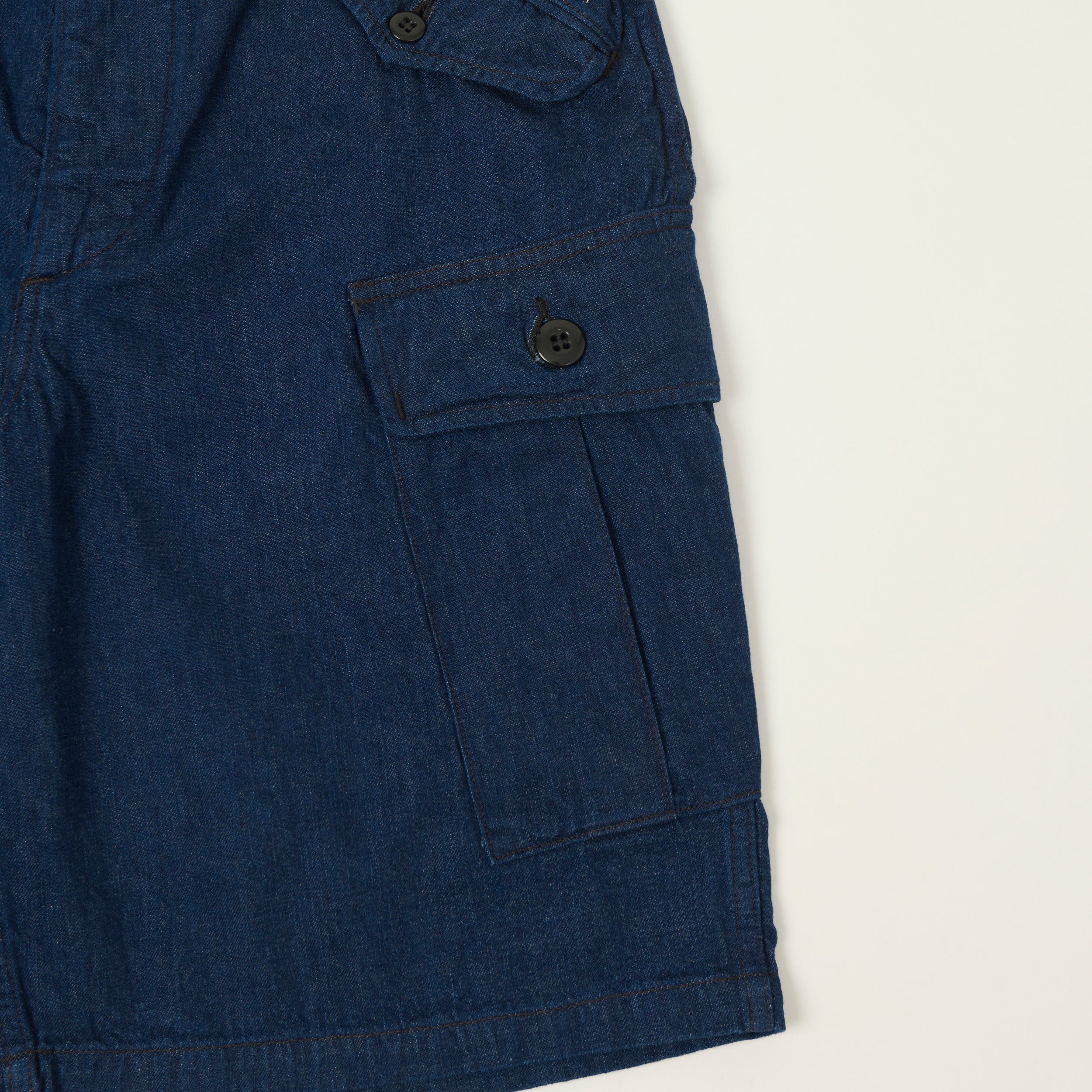 Freewheelers & Co Union Special Overalls 'Jungle Fatigues' 9oz Denim Tropical Shorts - One Wash