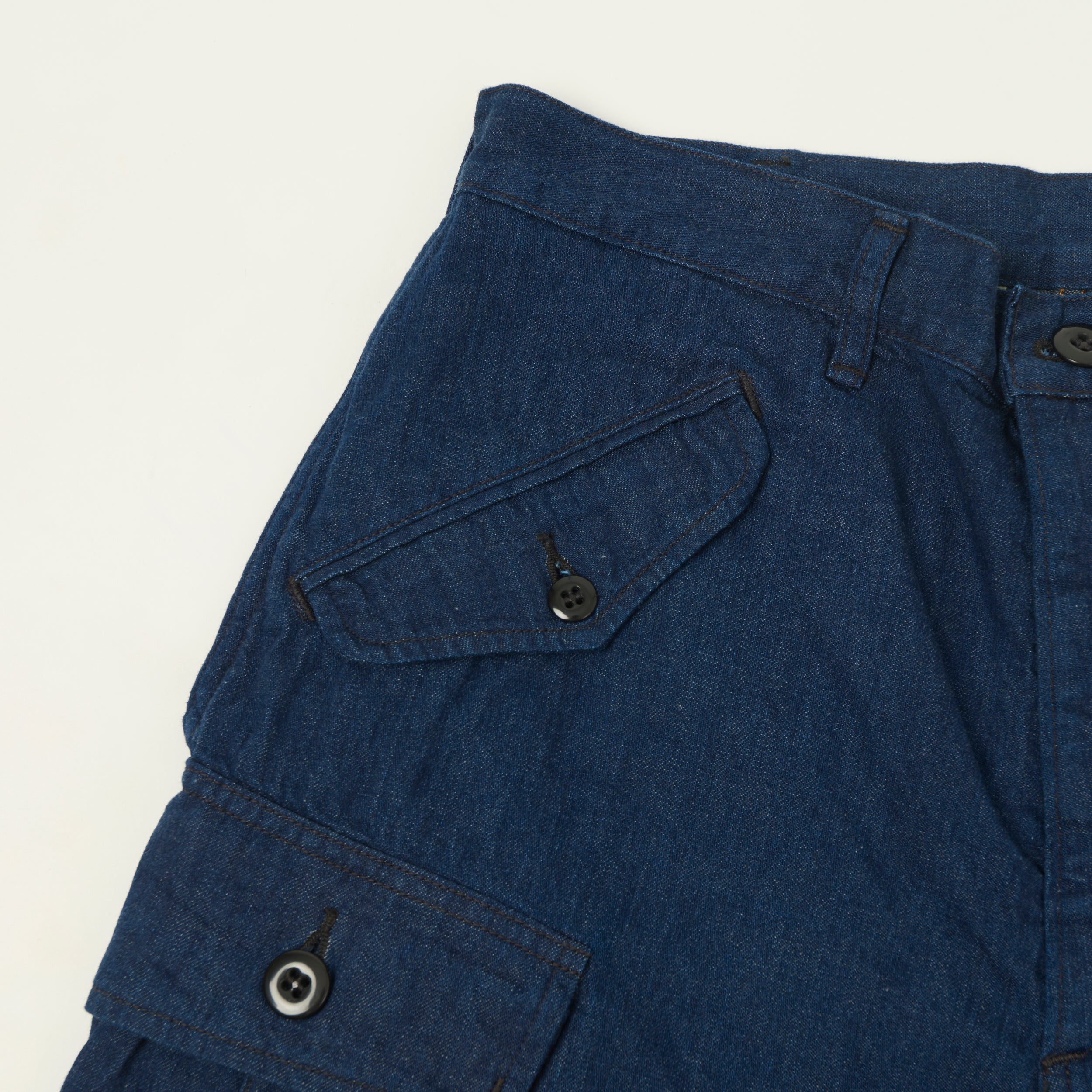 Freewheelers & Co Union Special Overalls 'Jungle Fatigues' 9oz Denim Tropical Shorts - One Wash