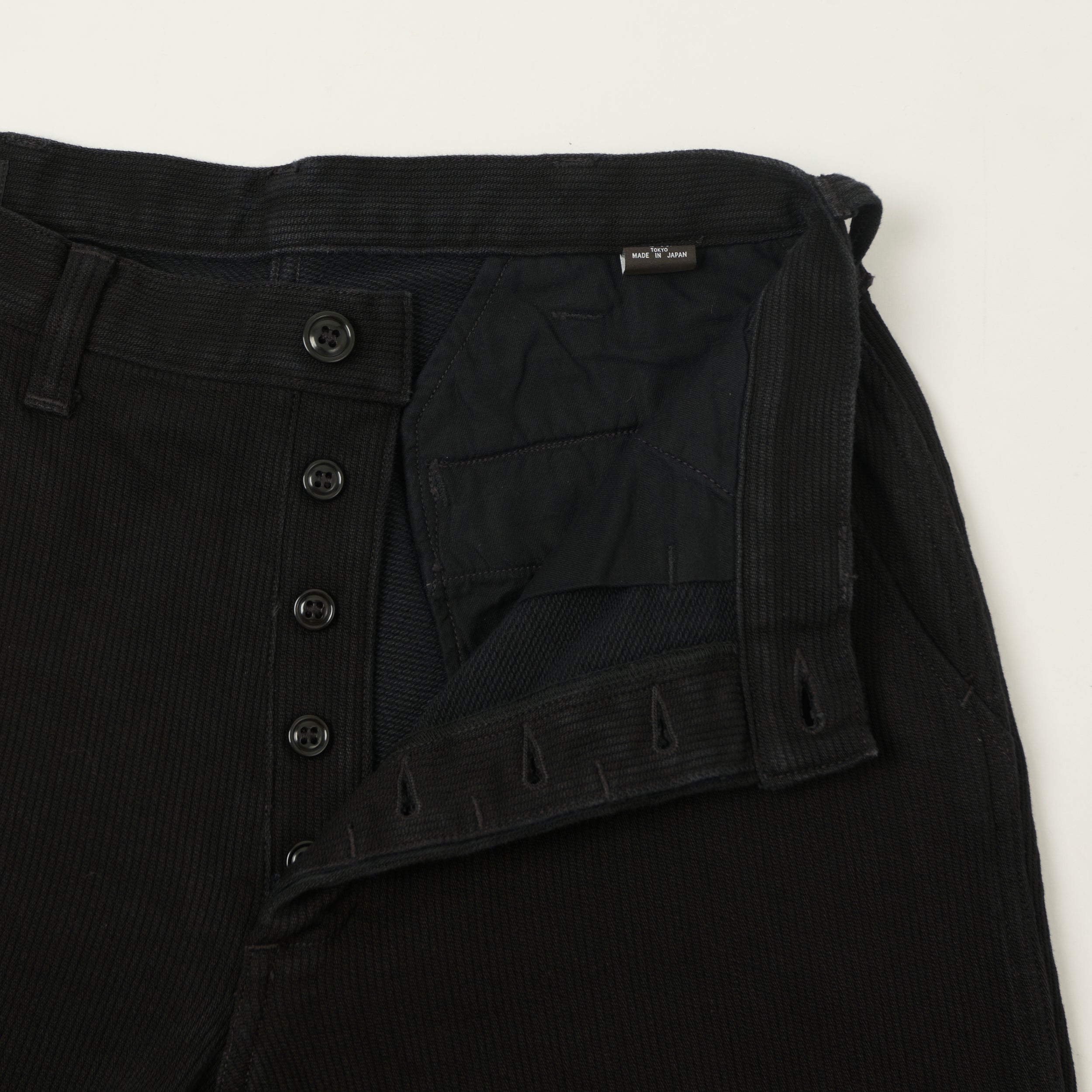 Freewheelers & Co Motor Psyclone 'Black Rogue' Bedford Cord Trousers - Rude Black
