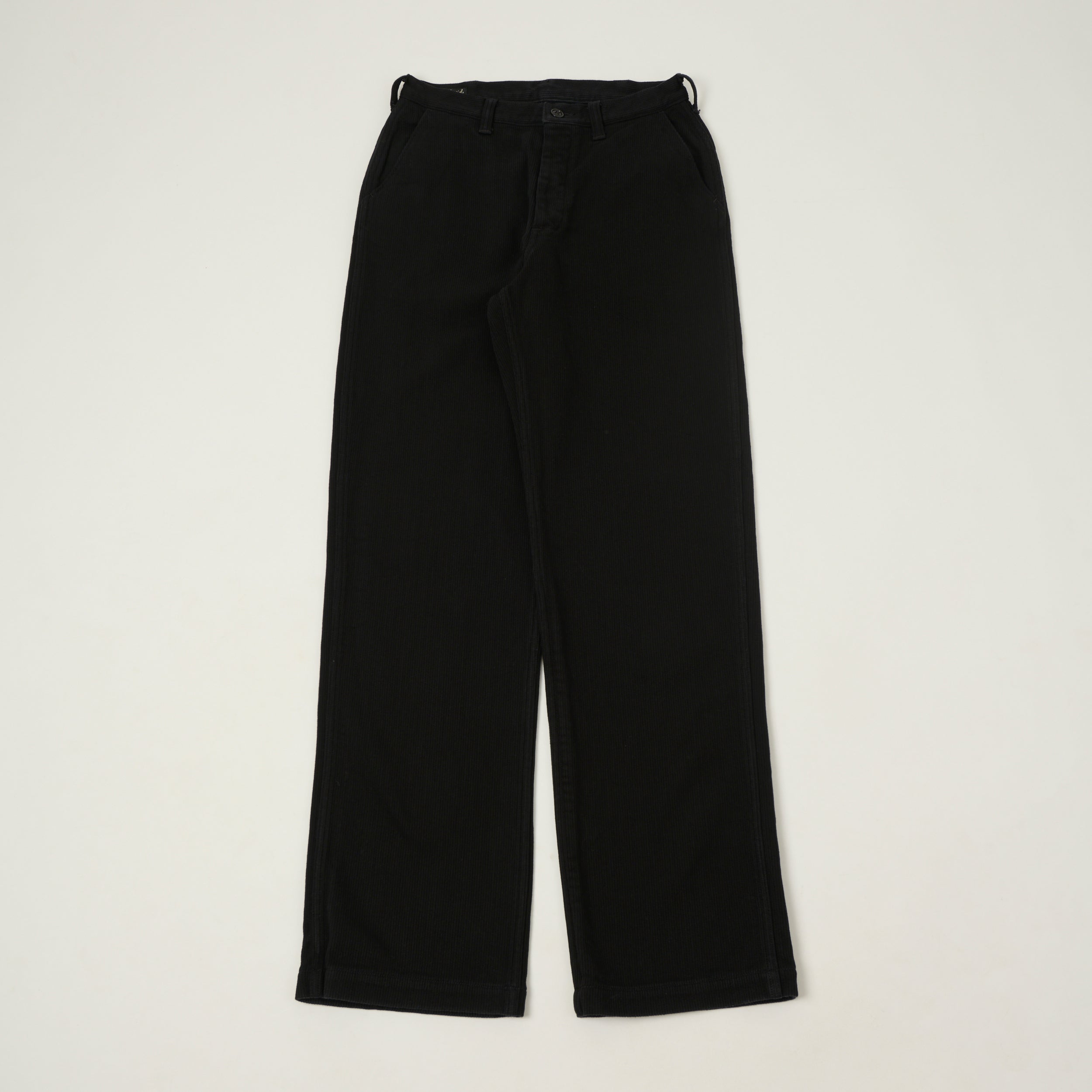 Freewheelers & Co Motor Psyclone 'Black Rogue' Bedford Cord Trousers - Rude Black
