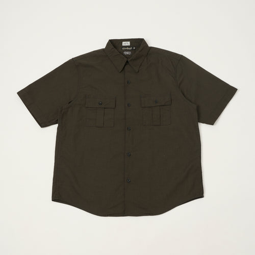 Freewheelers & Co Motor Psyclone 'Corky' Short Sleeve Shirt - Waste Oil Black