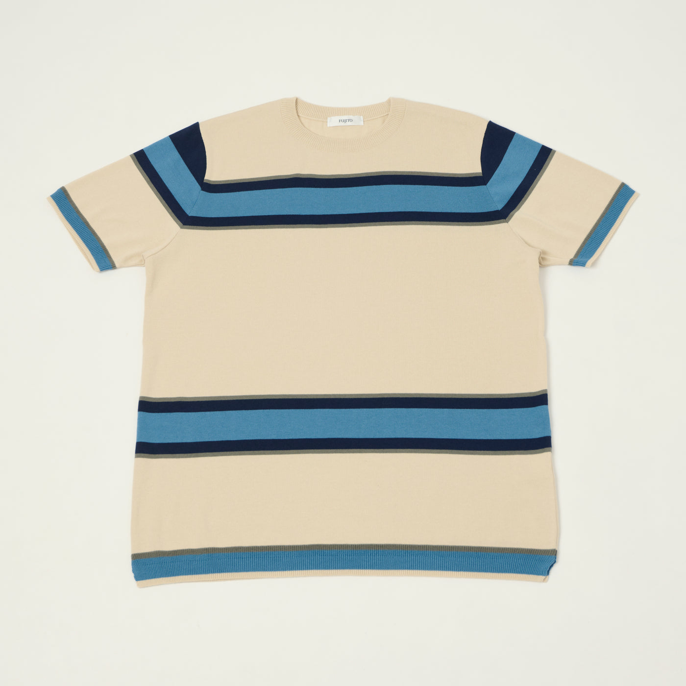 Fujito Border Knit T-Shirt - White