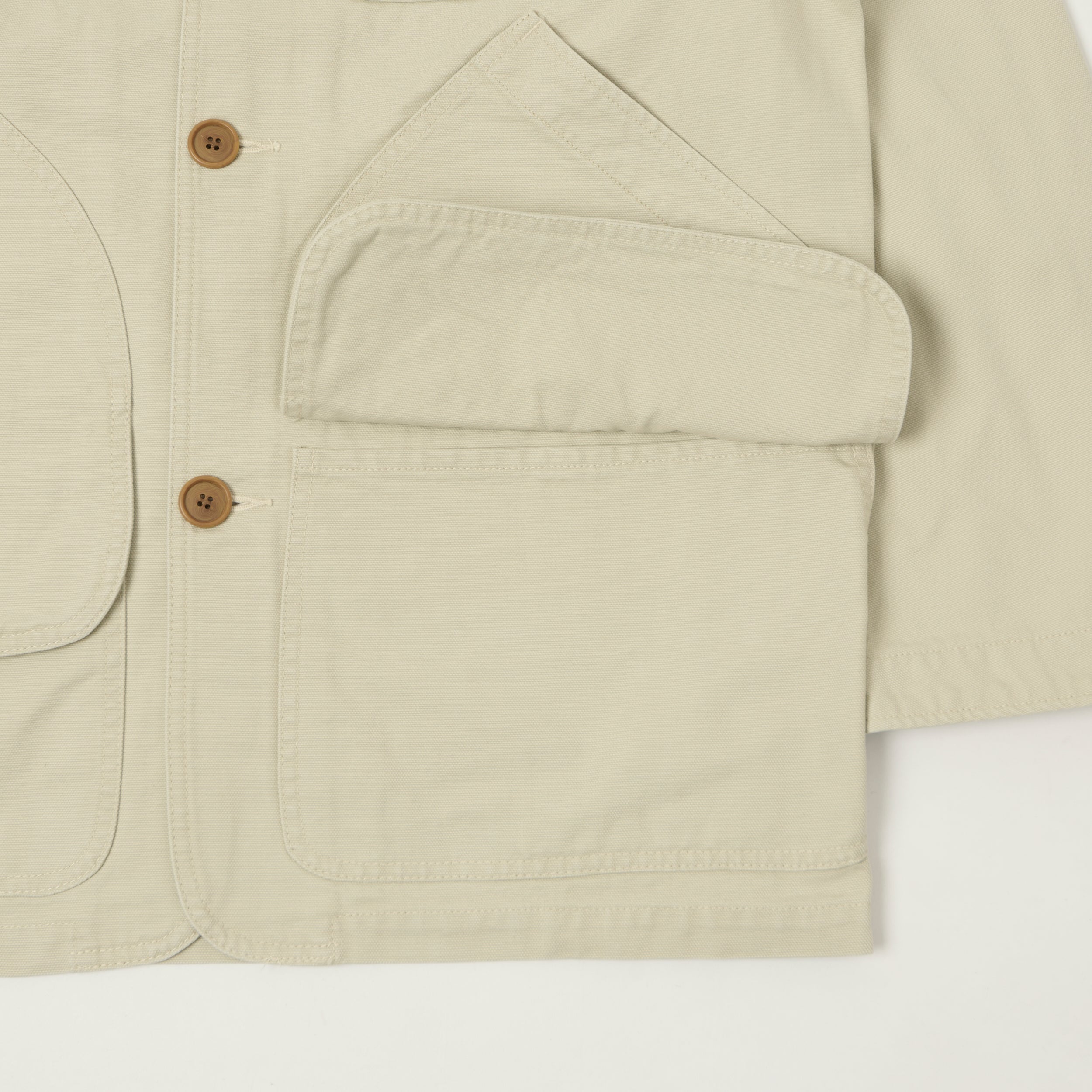 Fujito Duck Canvas Hunting Jacket - Light Beige