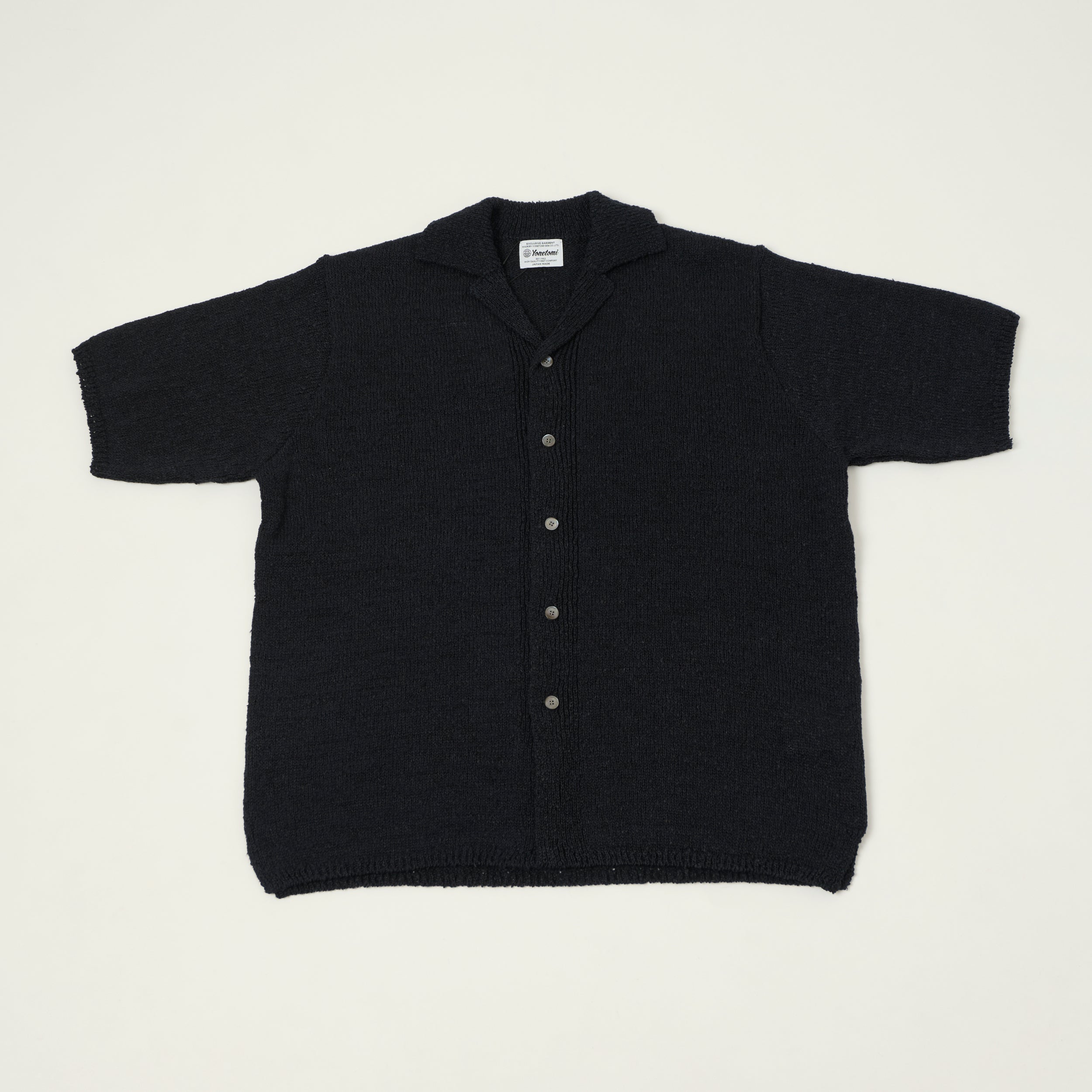 Yonetomi 'Moku' Gima Slub Knit Shirt - Navy/Black