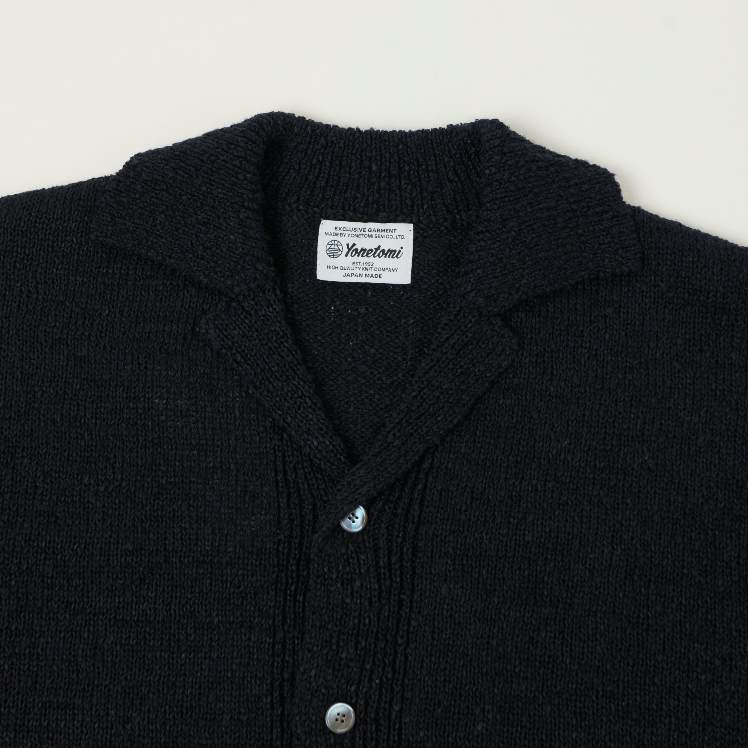 Yonetomi 'Moku' Gima Slub Knit Shirt - Navy/Black