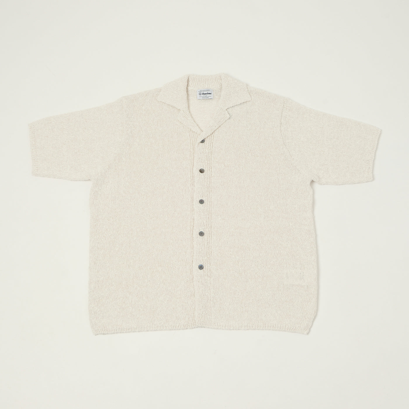 Yonetomi 'Moku' Gima Slub Knit Shirt - White/Light Grey