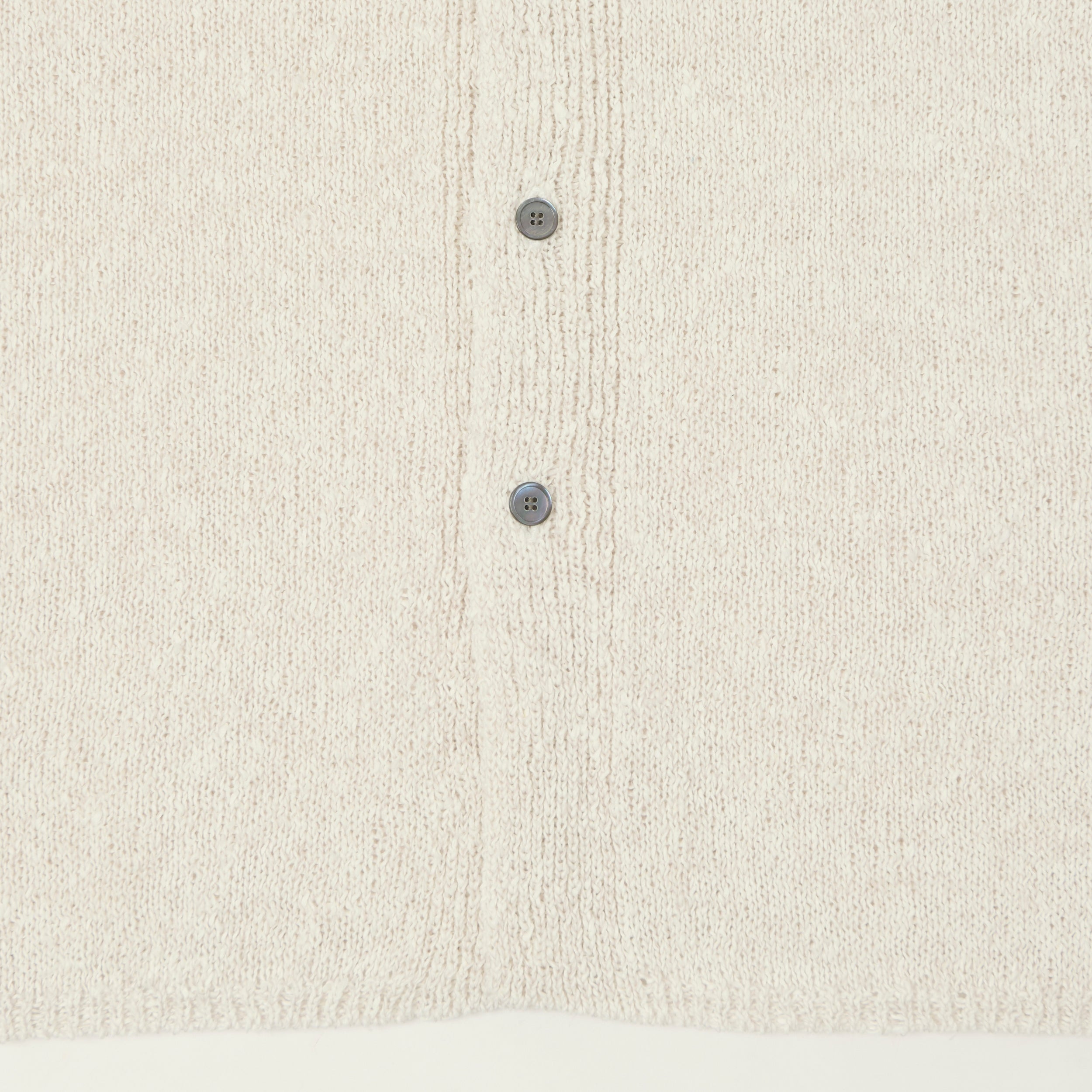 Yonetomi 'Moku' Gima Slub Knit Shirt - White/Light Grey