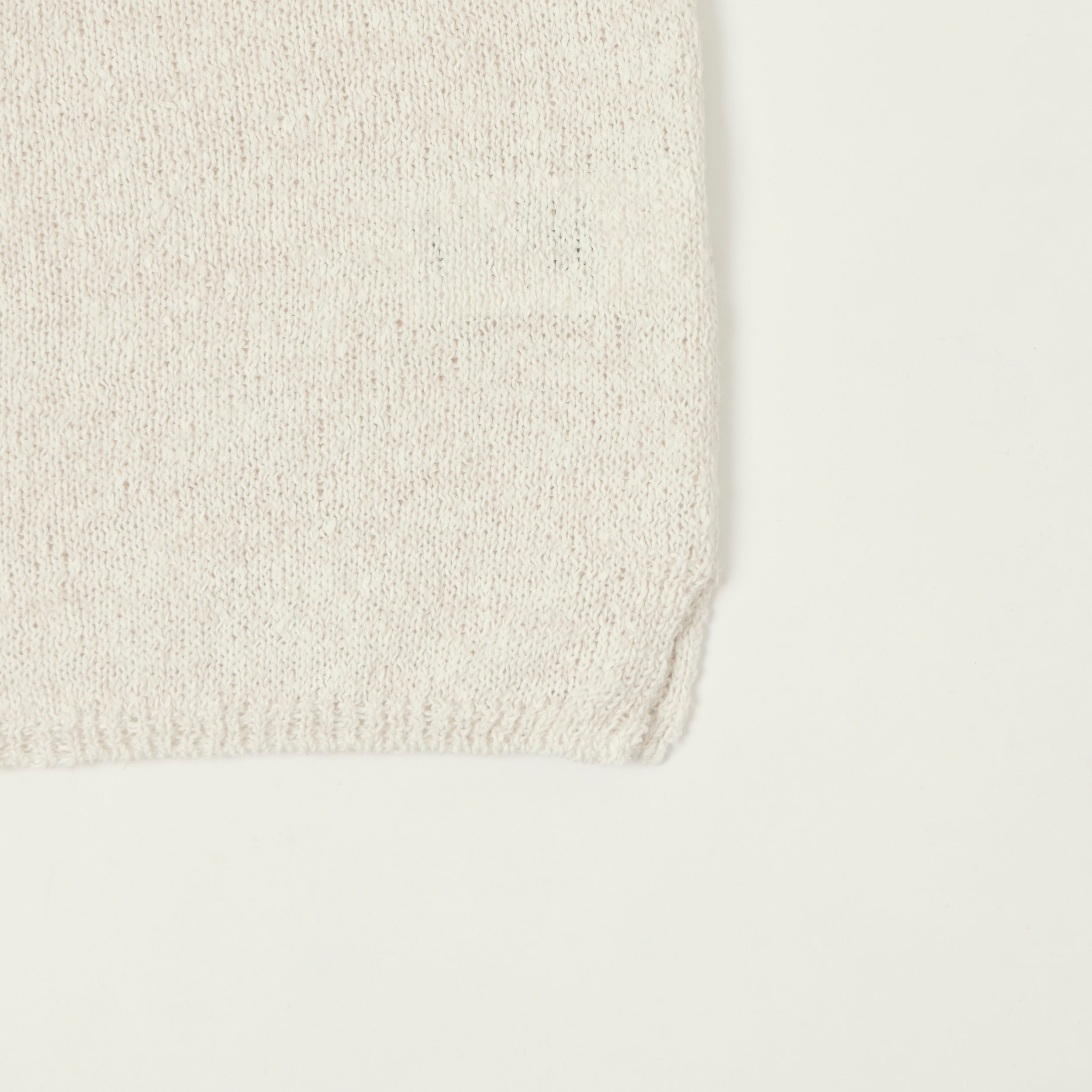 Yonetomi 'Moku' Gima Slub Knit Shirt - White/Light Grey
