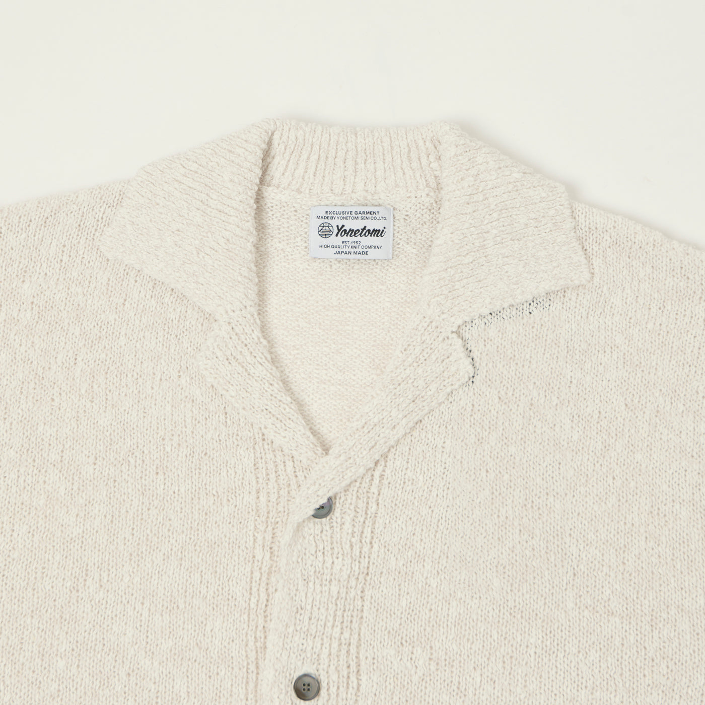 Yonetomi 'Moku' Gima Slub Knit Shirt - White/Light Grey