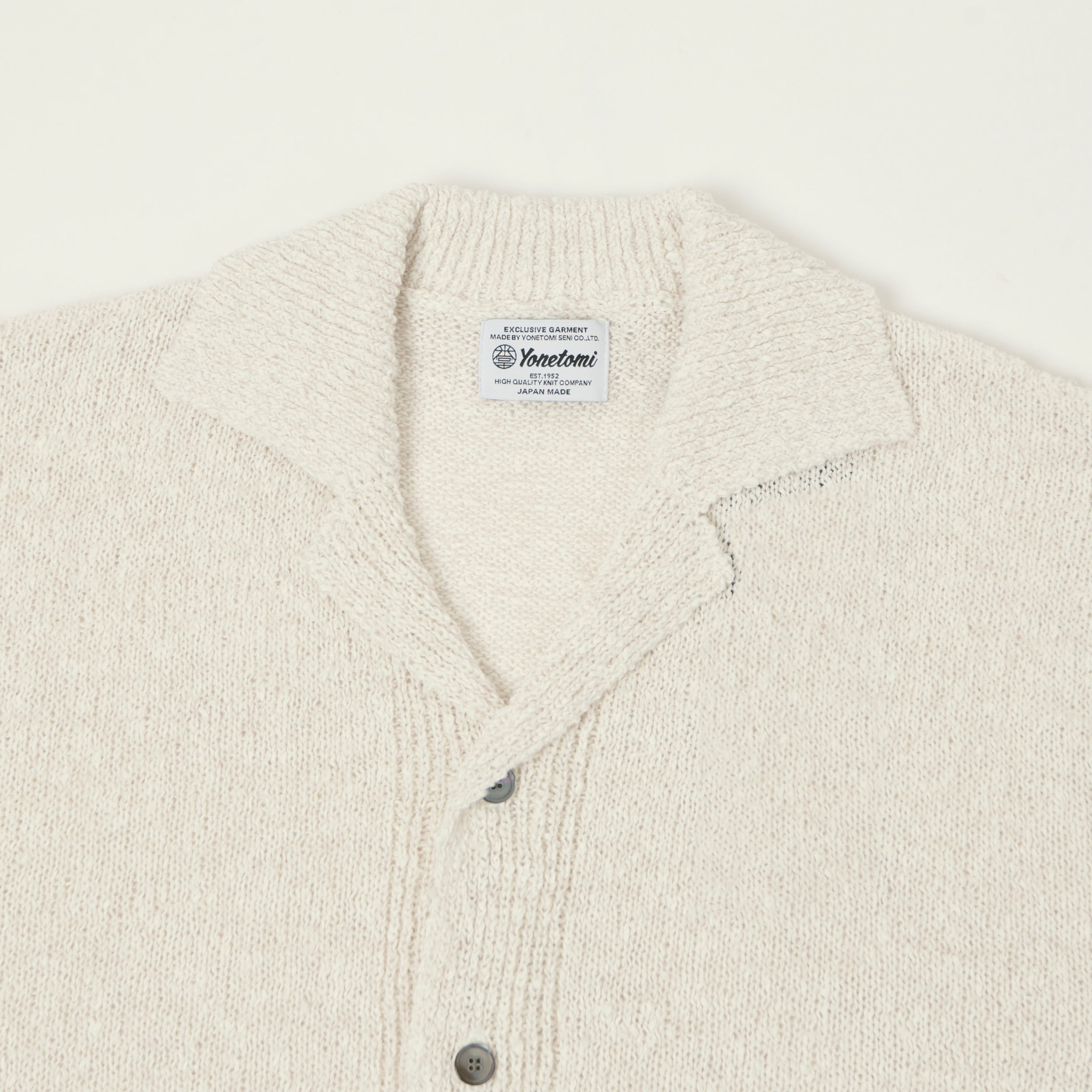 Yonetomi 'Moku' Gima Slub Knit Shirt - White/Light Grey