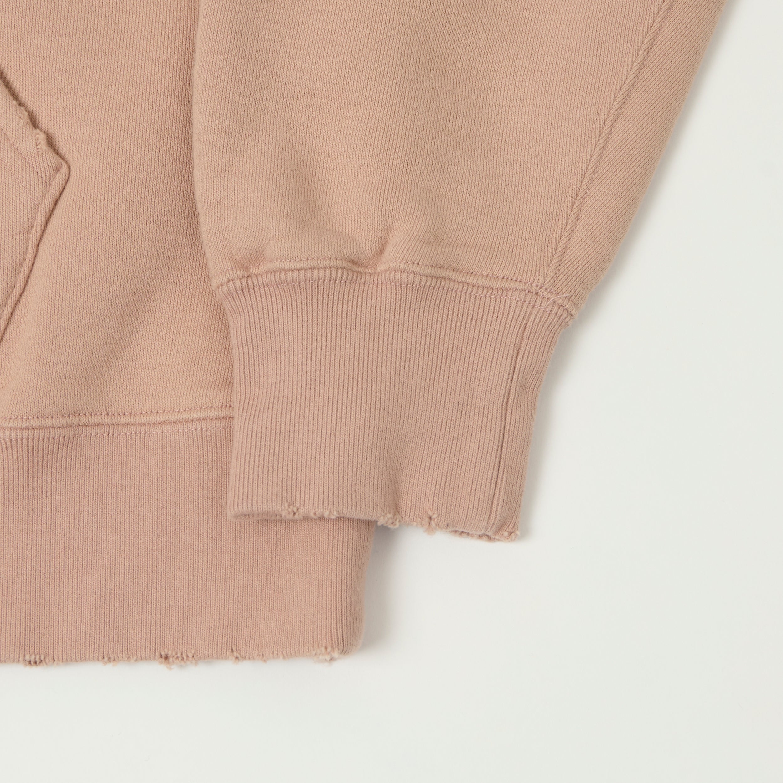 Fujito Henley Neck Sweat Parka - Smokey Pink