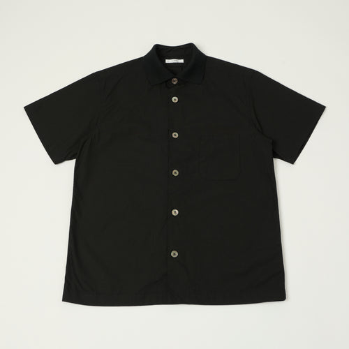 Fujito Rib Collar Short Sleeve Shirt - Black
