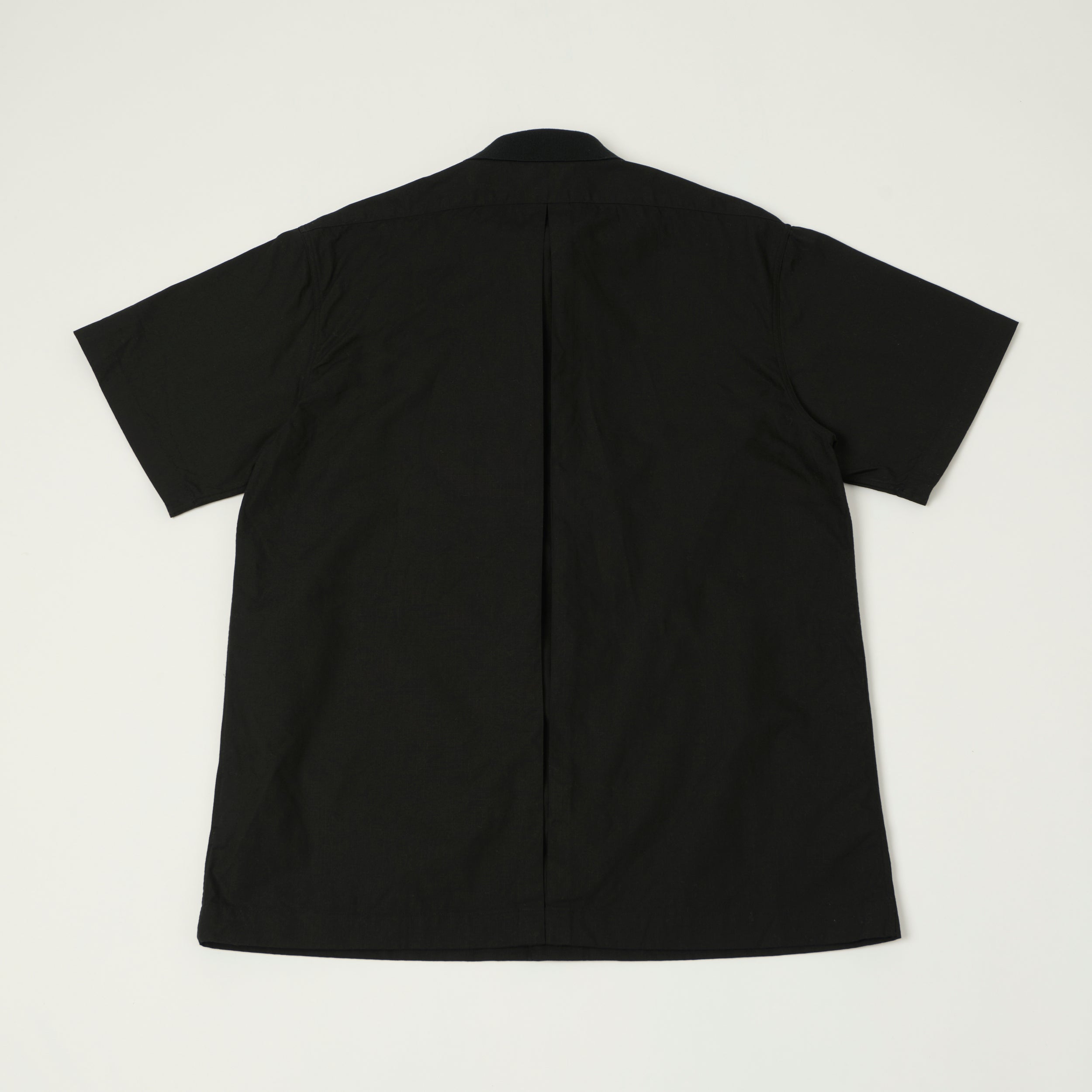 Fujito Rib Collar Short Sleeve Shirt - Black