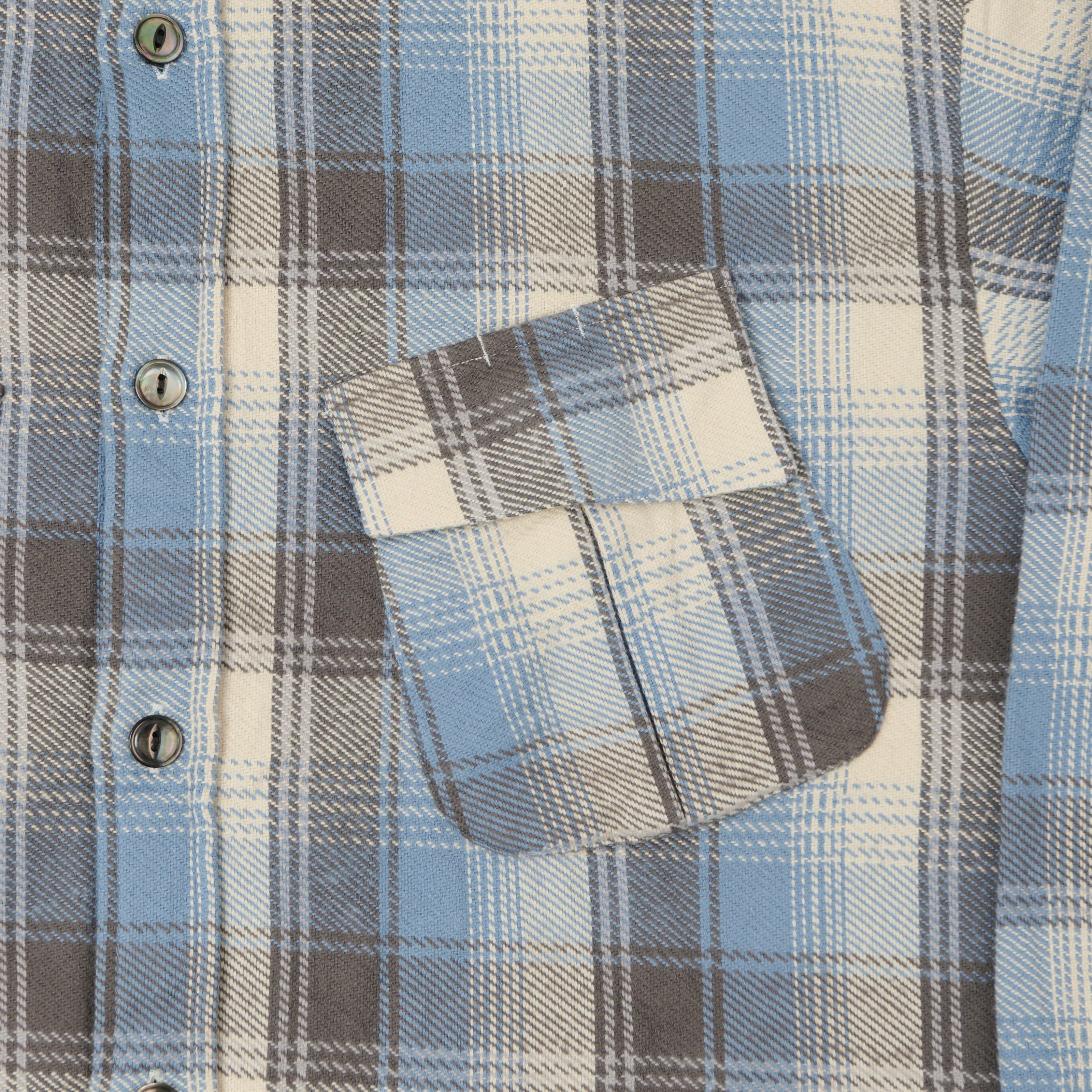 Fujito Fatigue Pocket Plaid Shirt - Blue