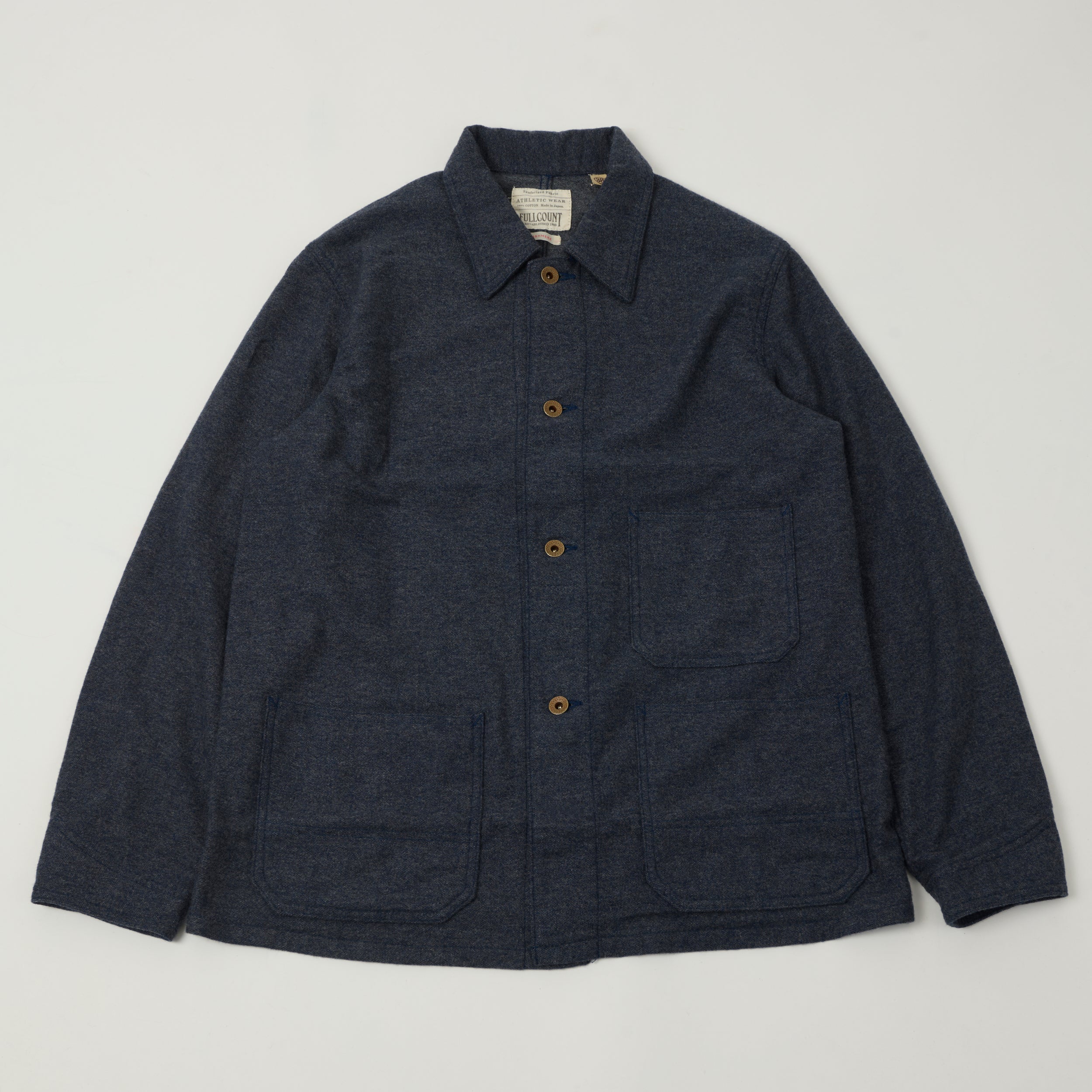 FULLCOUNT 2015 Wool/Cashmere Lightweight Overshirt - Navy